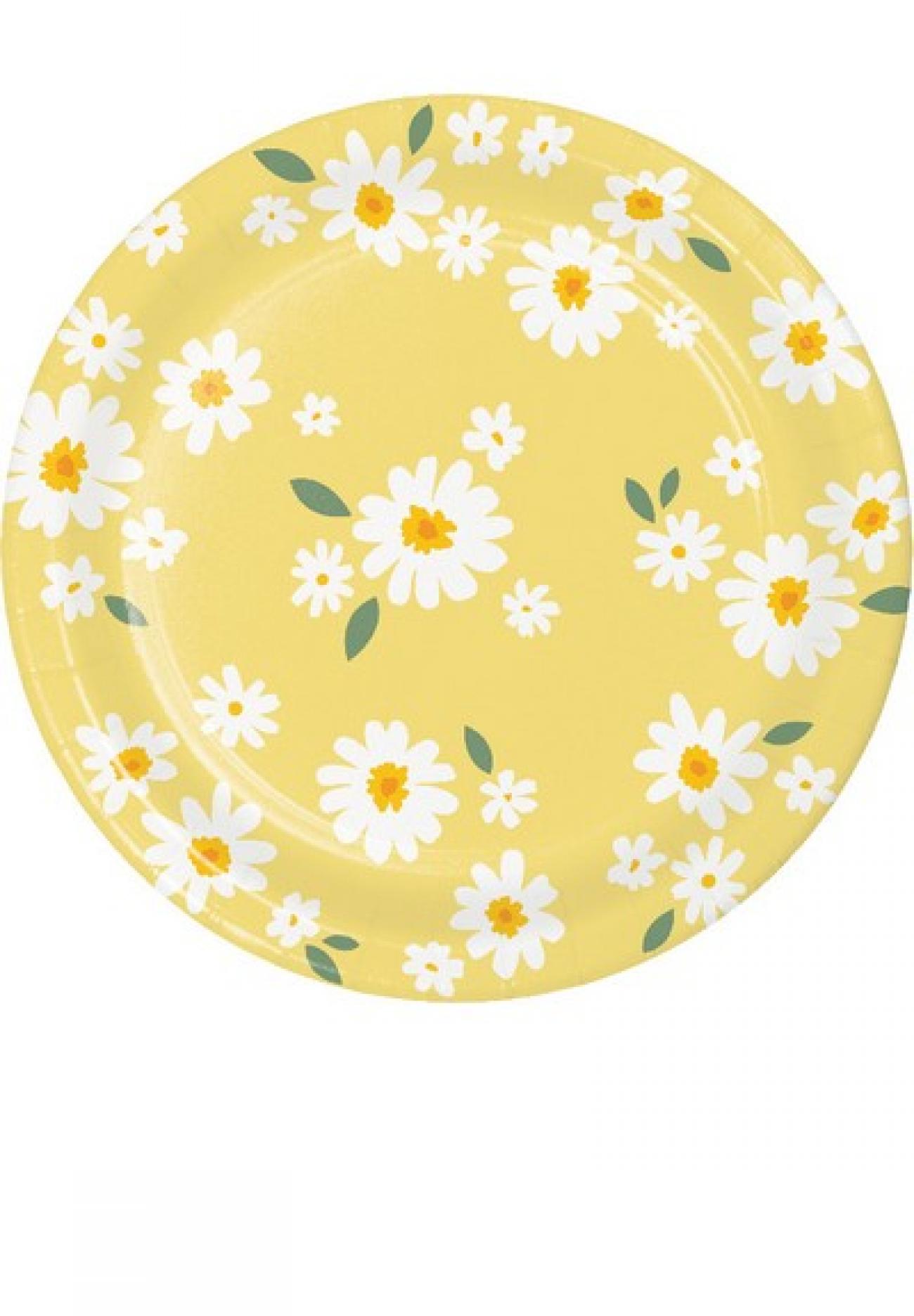 Piatto carta 23 cm Margherita - Sweet Daisy  8 pz