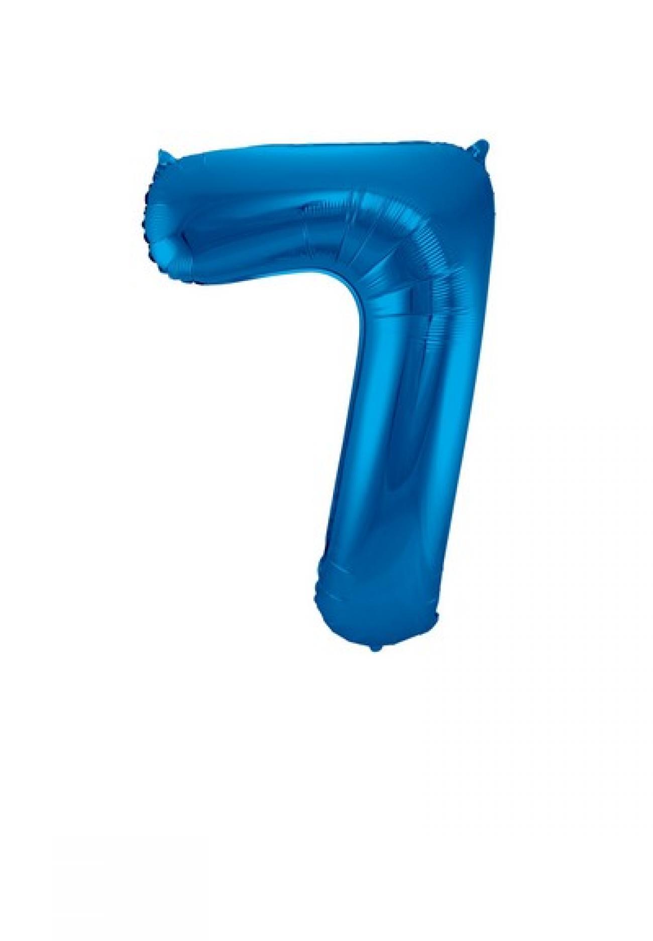 Pallone foil 34" - 86 cm Numero 7 Blu