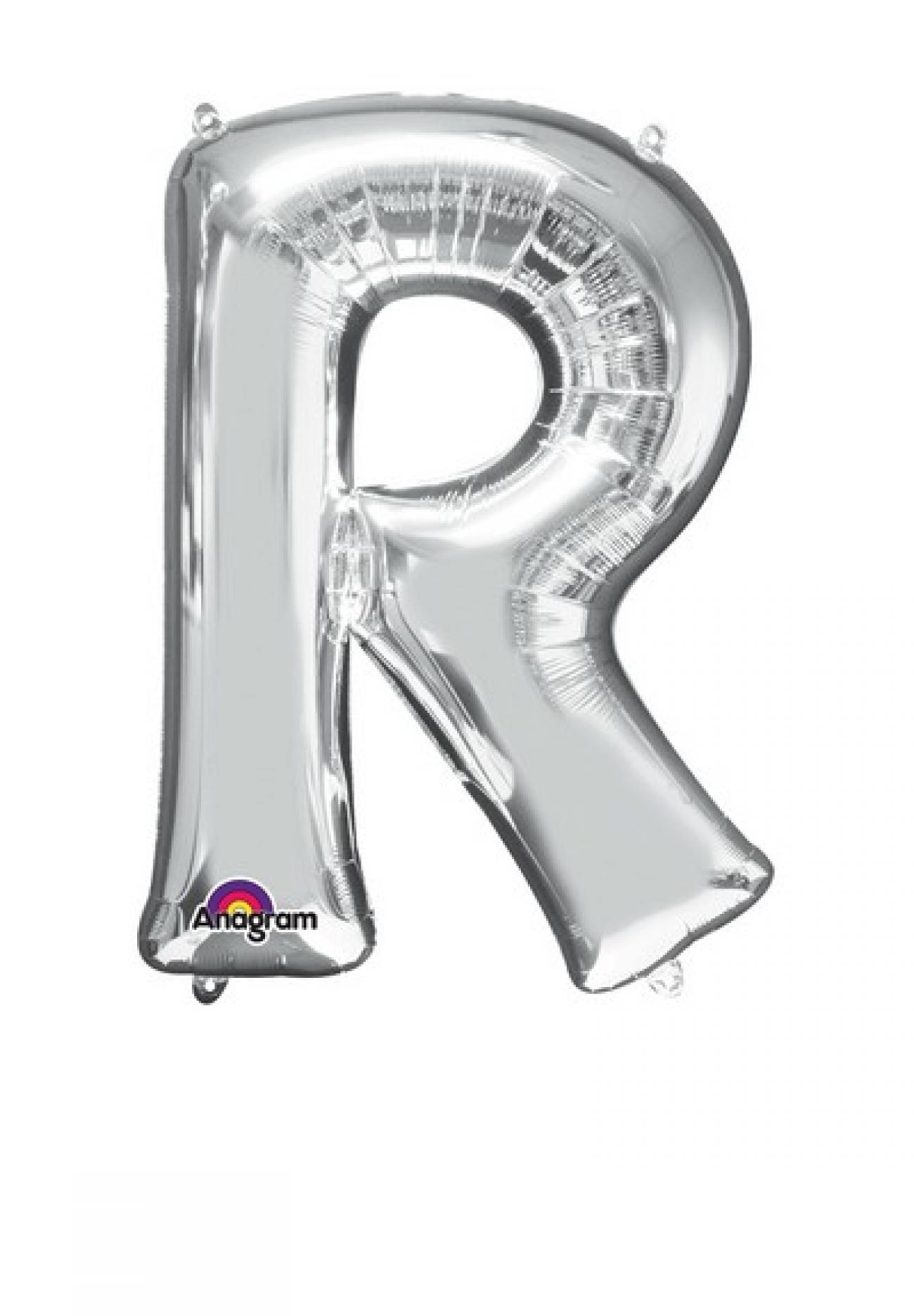 Pallone foil Supershape 34" - 86 cm Lettera R Argento