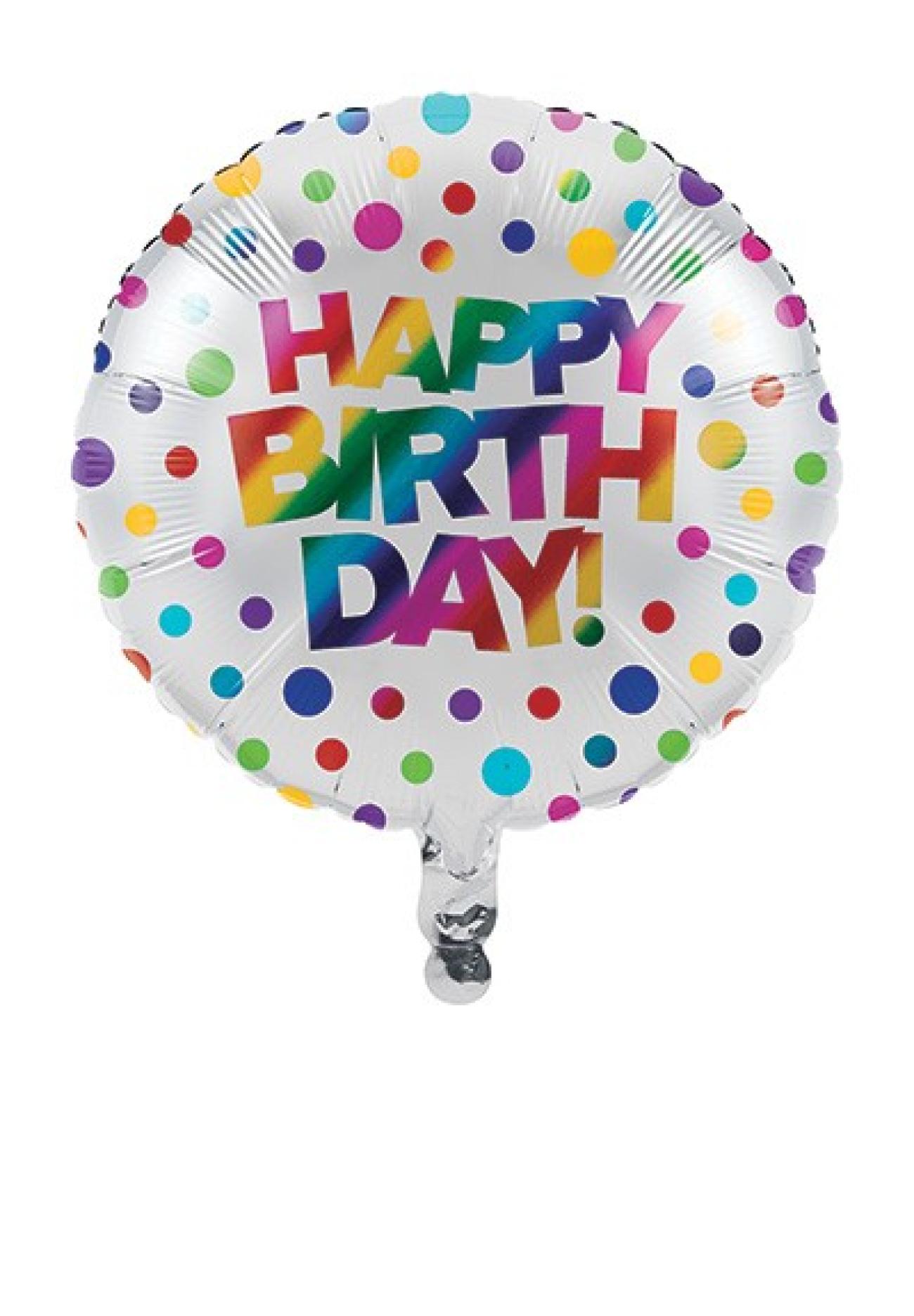 Pallone foil 18" - 45 cm Happy Birthday Arcobaleno - Rainbow