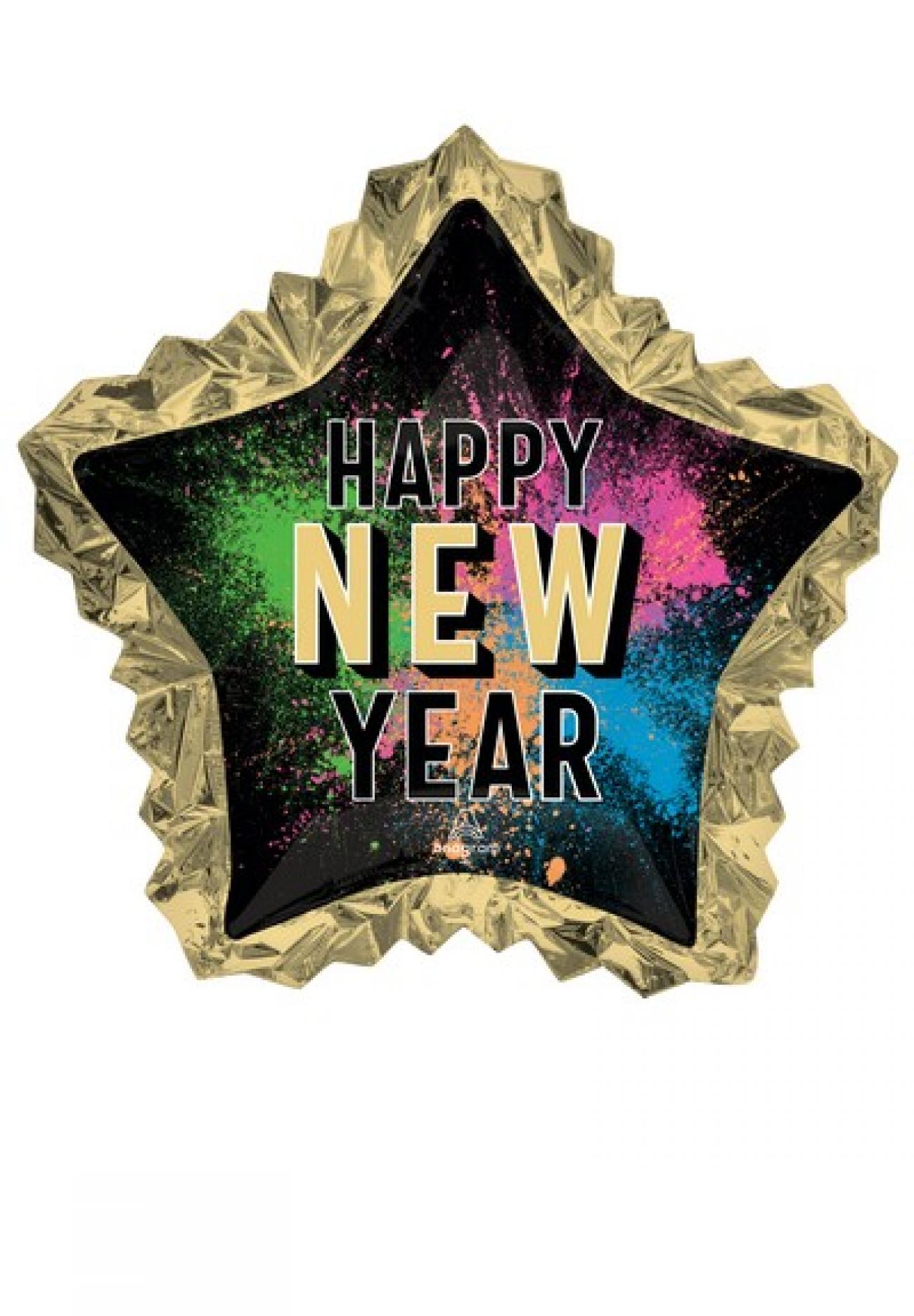 Pallone foil stella 86 x 81 cm New Year Glow Star