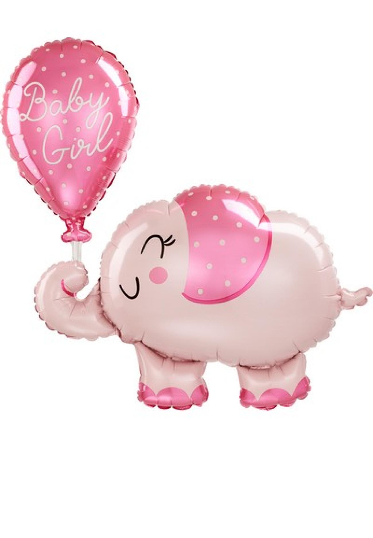 Pallone foil Supershape 73 x 78 cm Baby Girl Elephant