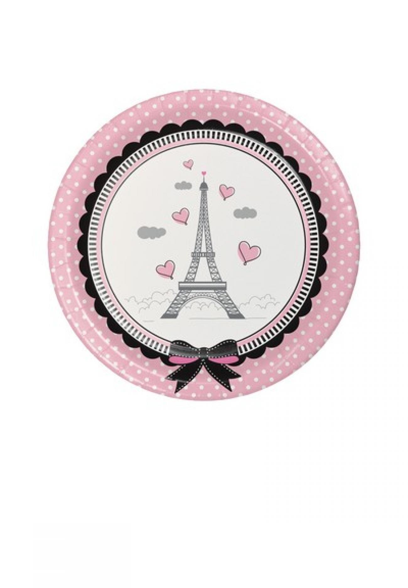 Piatto 18 cm Parigi - Party in Paris 8 pz