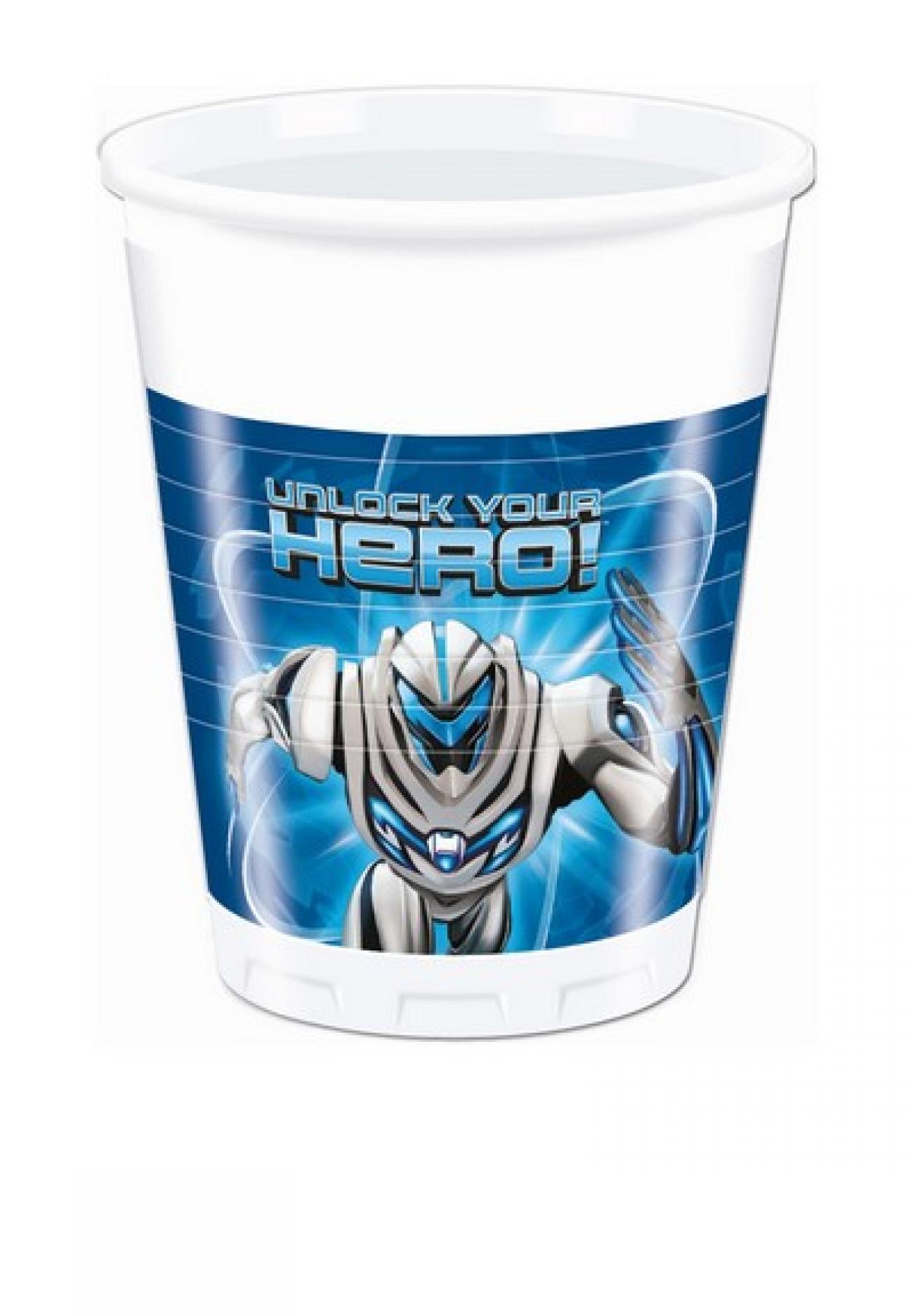 Bicchiere plastica 200 ml Max Steel  8 pz