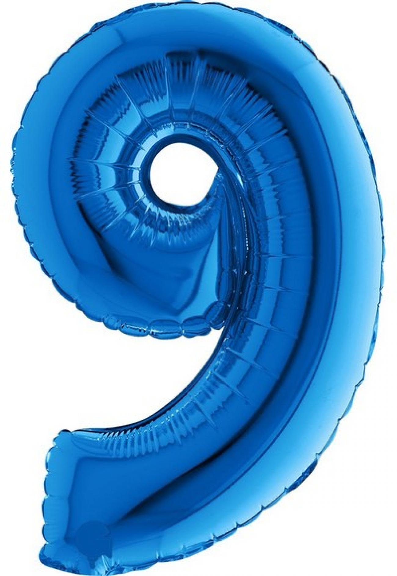 Pallone foil 40" - 102 cm Numero 9 Blu Q