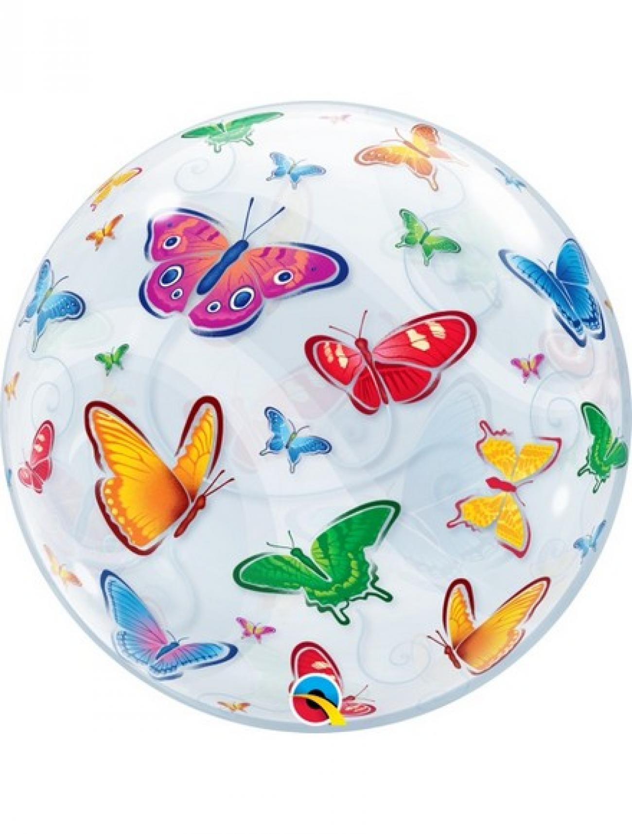 Pallone Bubble 22"-56 cm Butterflies