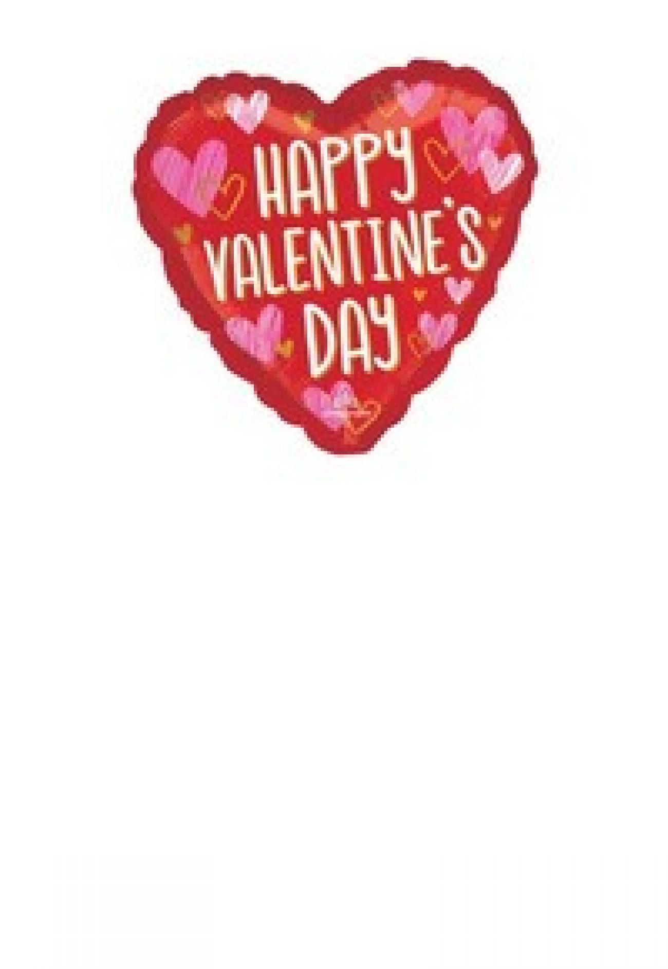 Pallone foil Minishape Happy Valentine Sketched Impressions - SI GONFIA AD ARIA