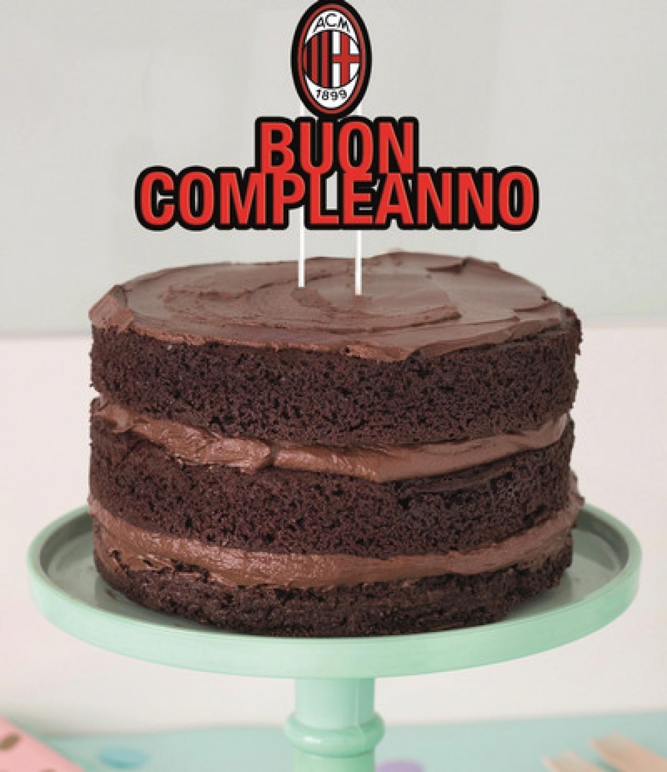 Decorazione Buon Compleanno Milan L.18 x H.19 cm