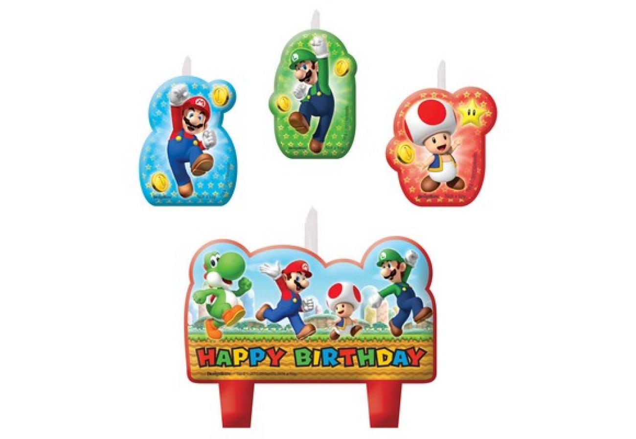 Set 4 candele Supermario