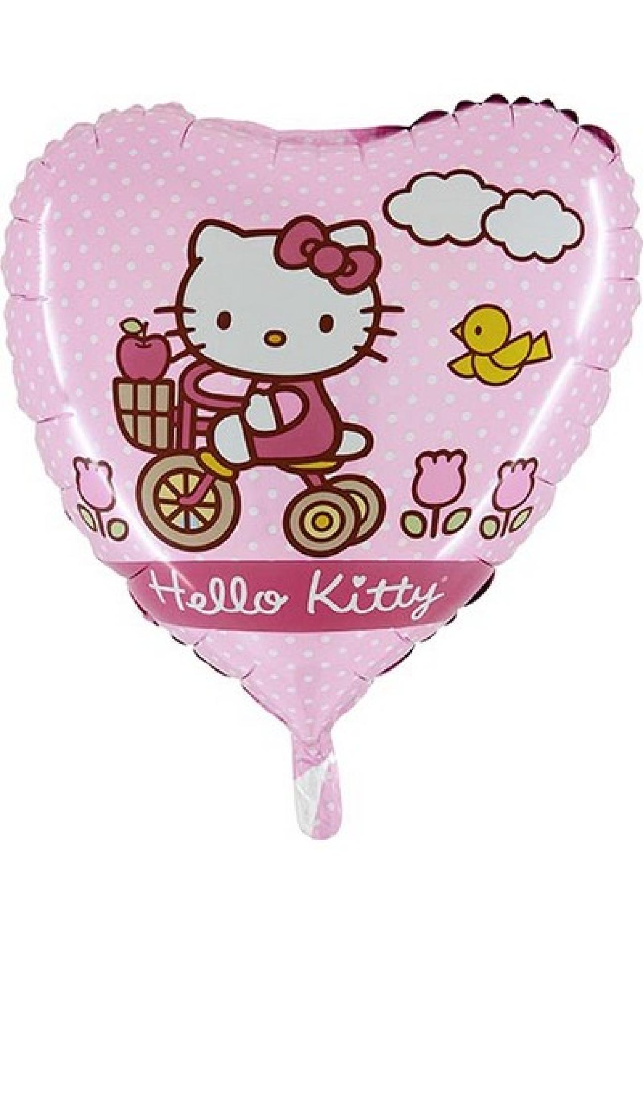 Pallone foil cuore 36 x 36 cm Hello Kitty Bike