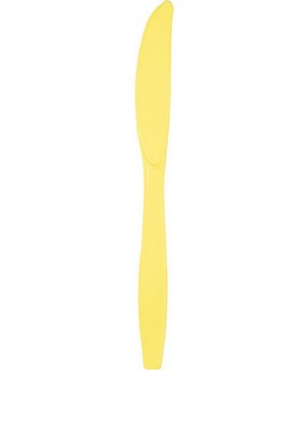 Coltello plastica Giallo Mimosa 24 pz