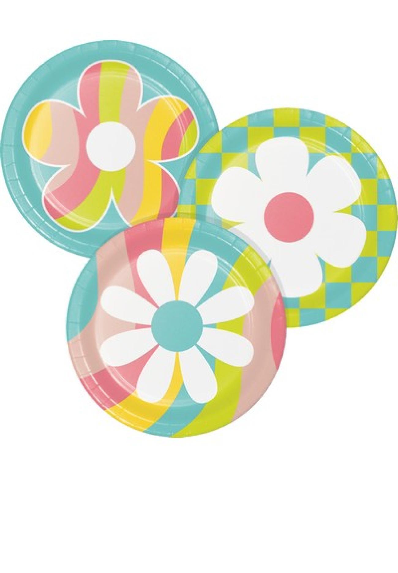 Piatto 18 cm Flower Power - 8 pezzi