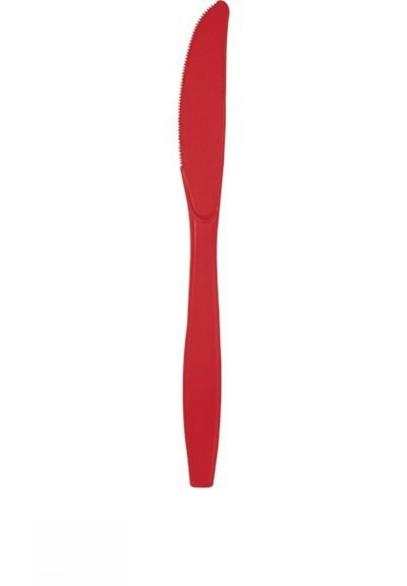 Coltello plastica Rosso 24 pz