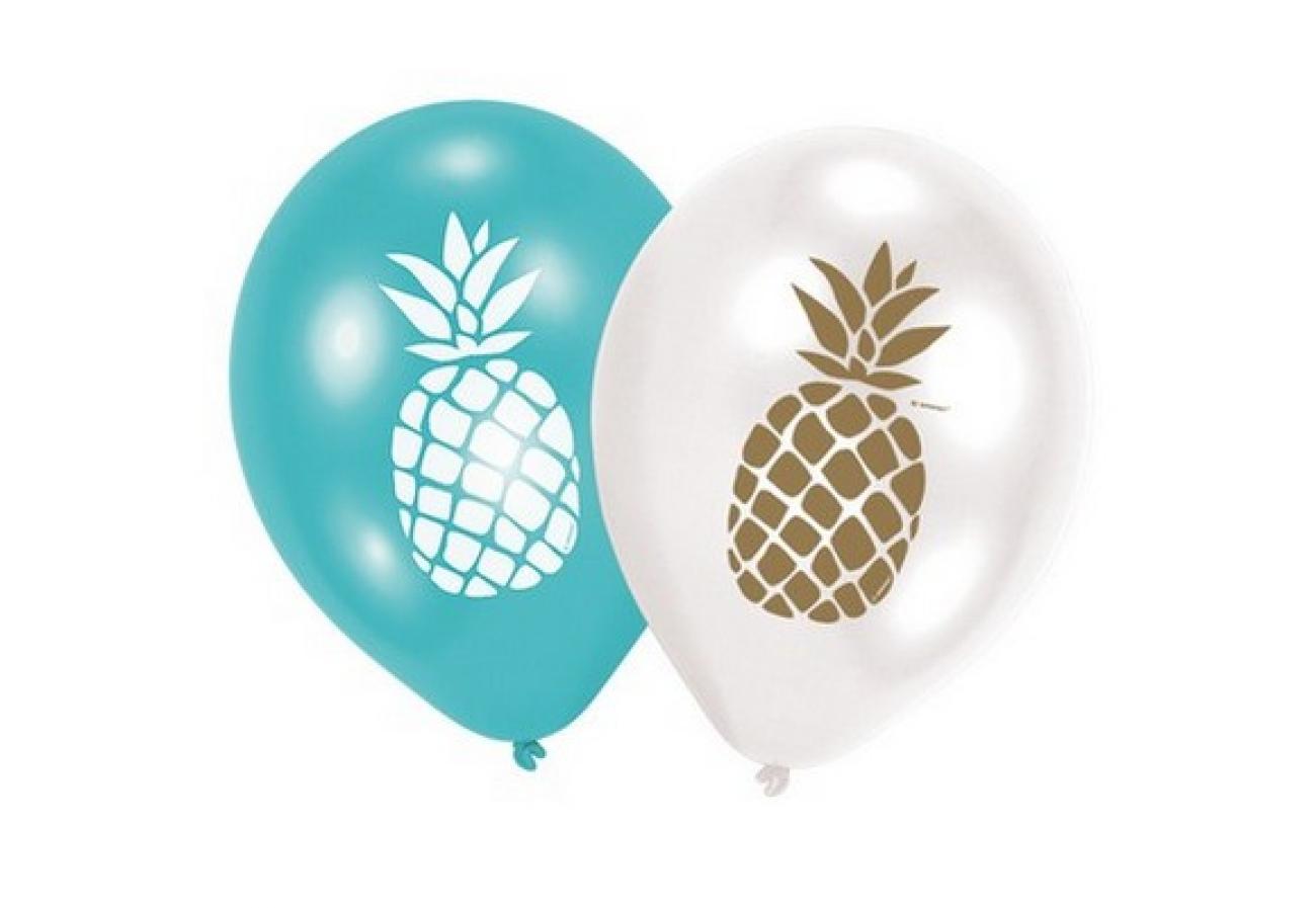 Palloni latice 11" - 28 cm Ananas - Pineapple Vibes 6 pz