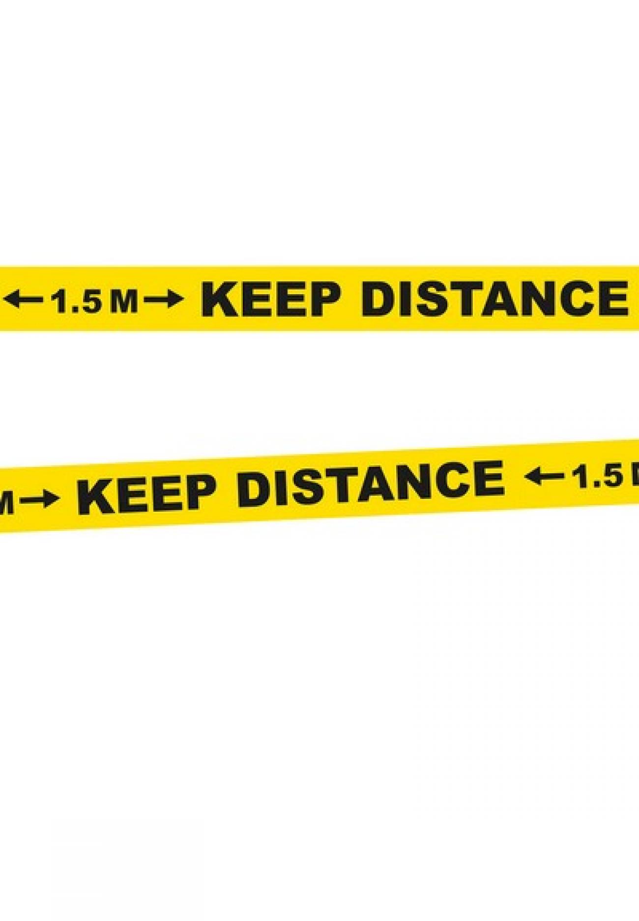 Nastro plastica "KEEP DISTANCE" 15 metri x 7,5 cm Virus Free Party