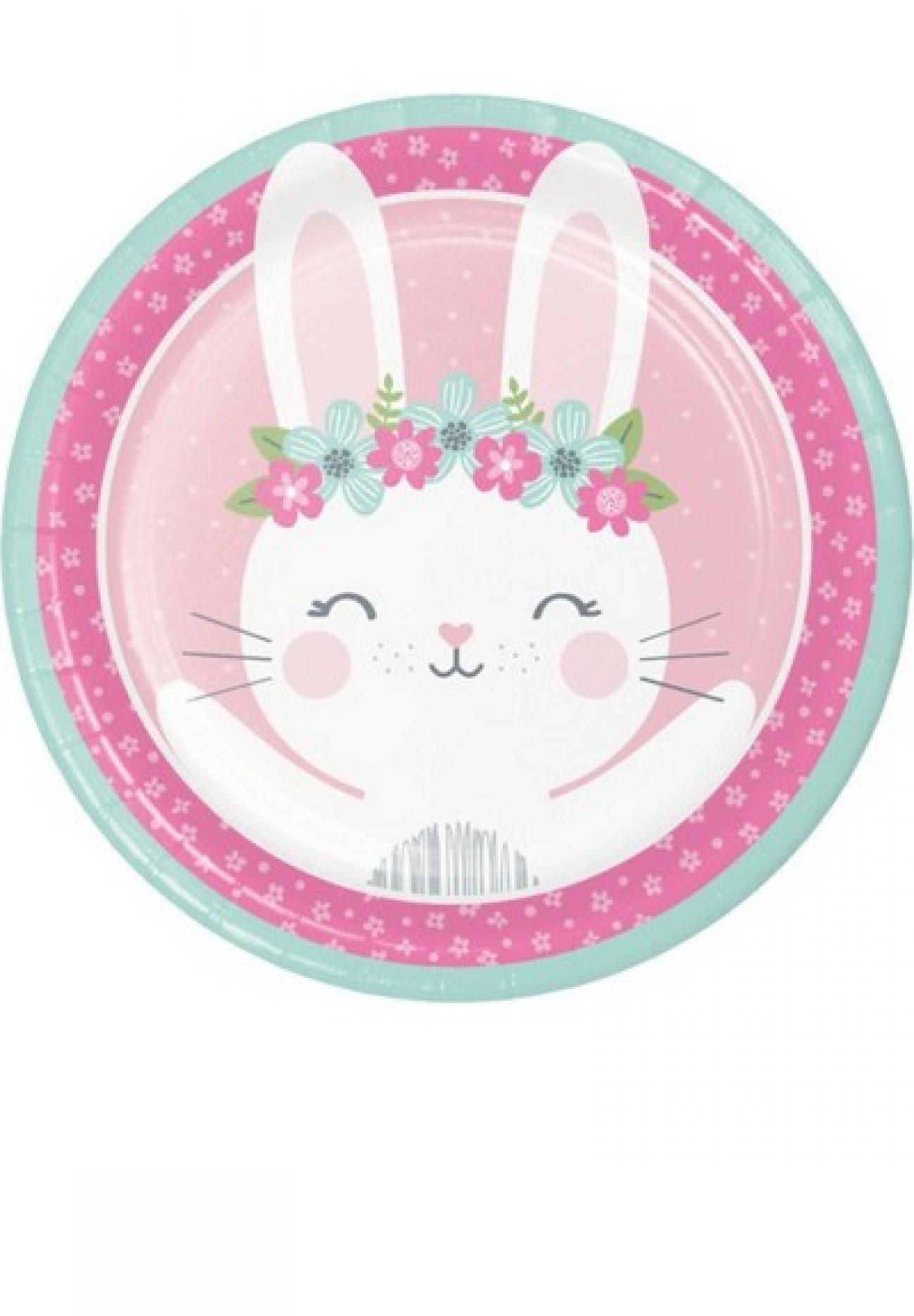 Piatto 23 cm Coniglietta - 1st Birthday Bunny  8 pz