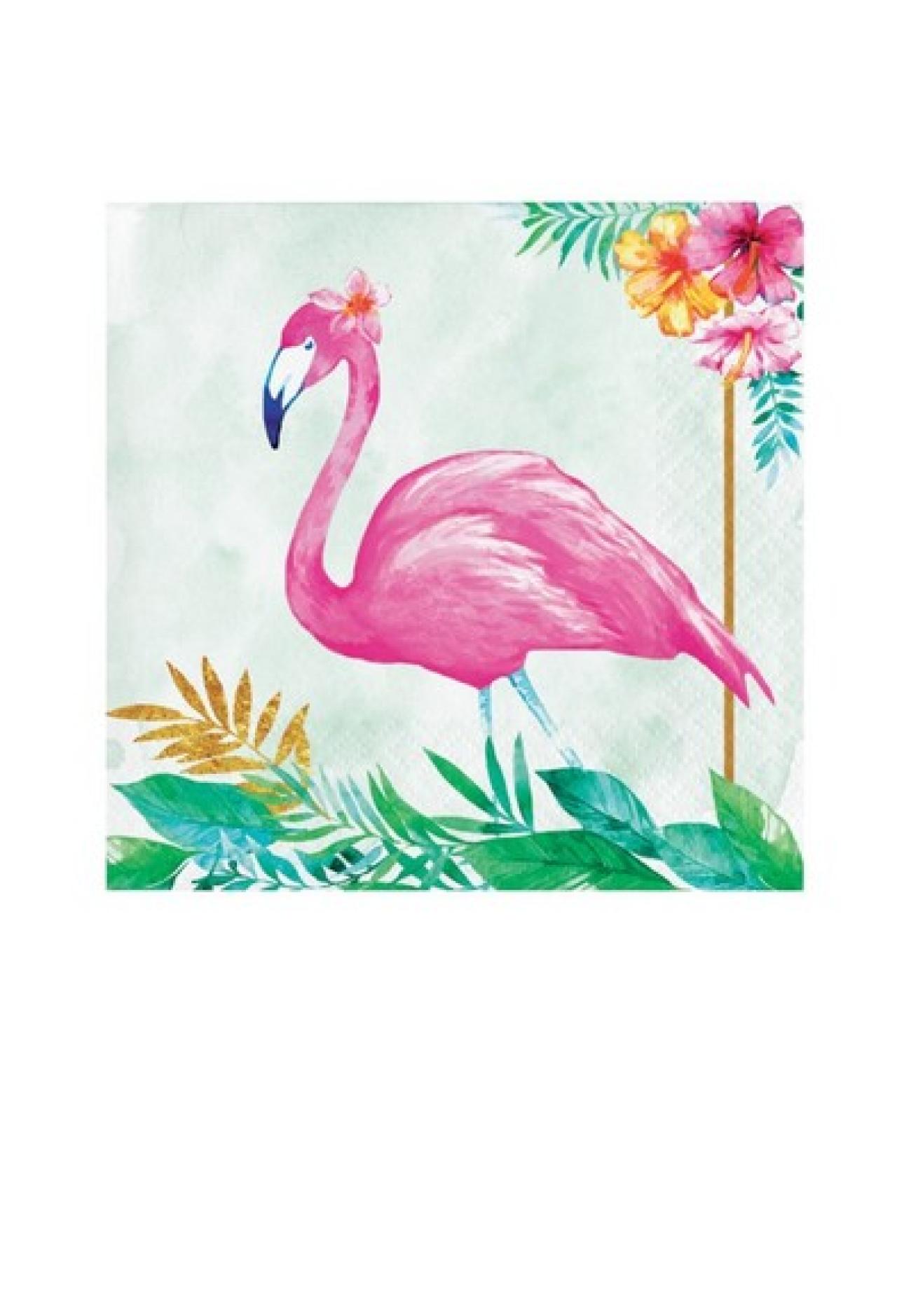 Tovagliolo 25 x 25 cm Flamingo Floral - 16 pezzi