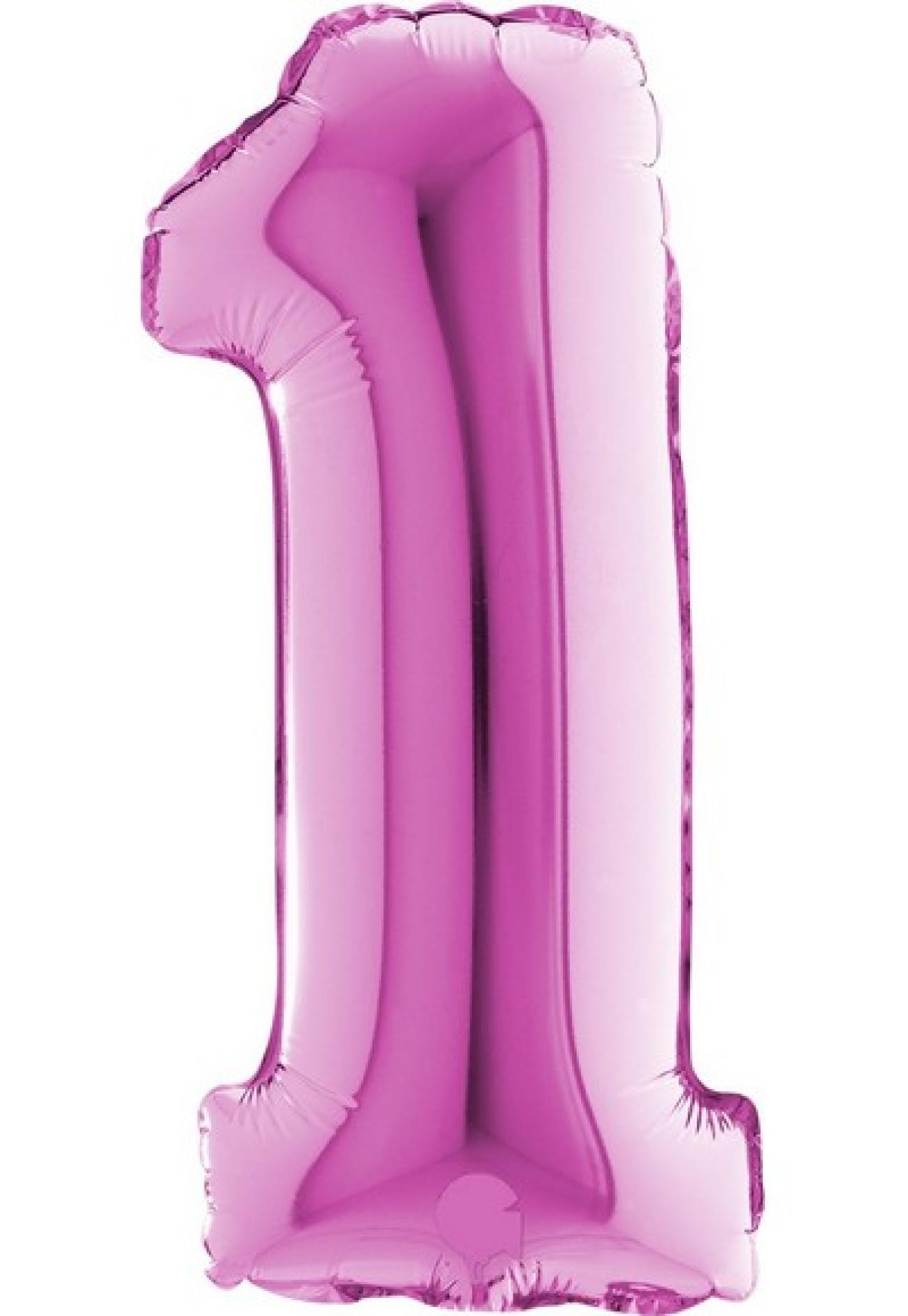 Pallone foil 40" - 102 cm Numero 1 Magenta Q