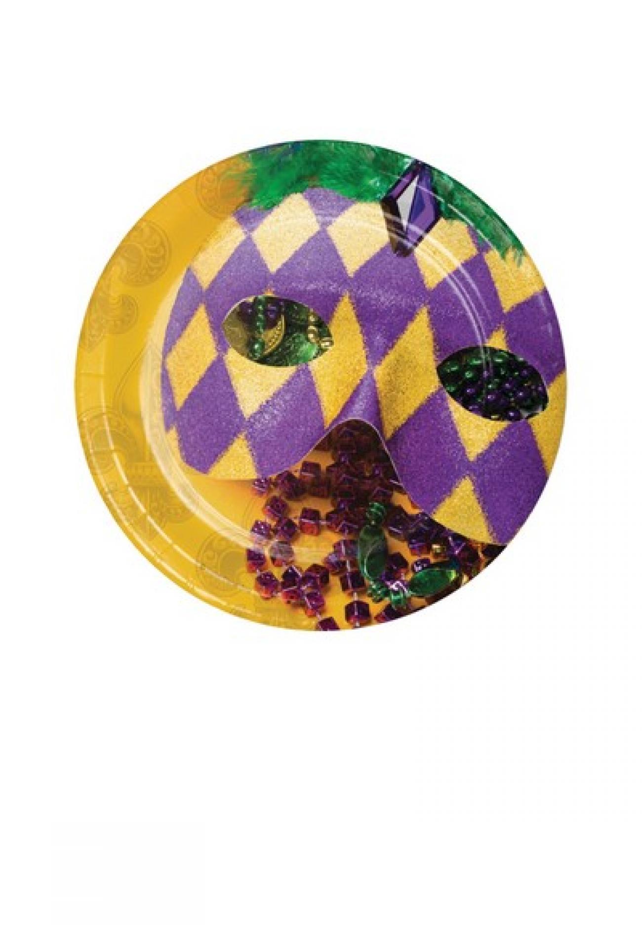 Piatto carta 18 cm Maschere di Carnevale  8 pz