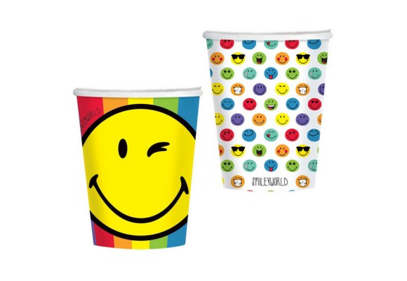 Bicchiere carta 250 ml Smileyworld  8 pz