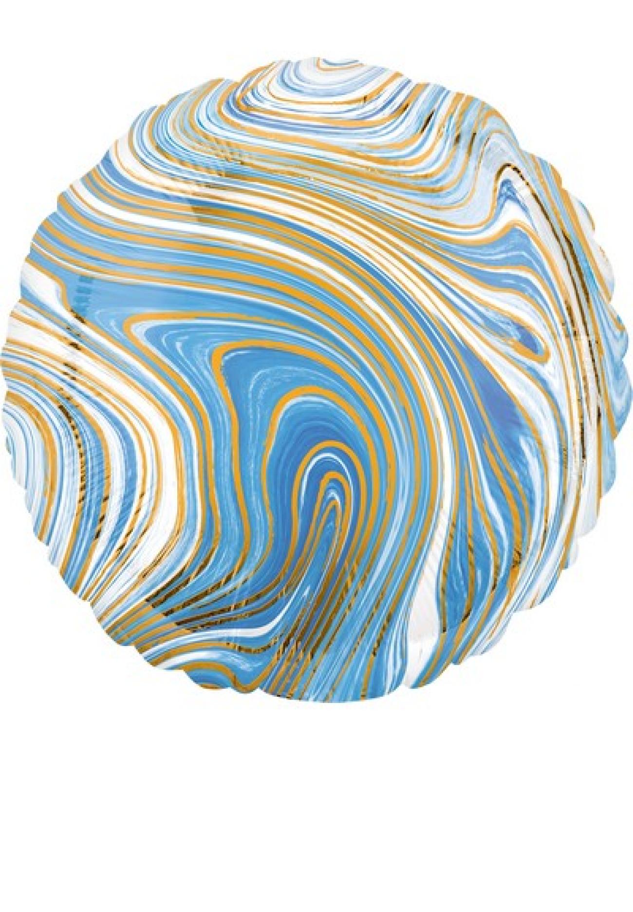 Pallone foil 18" - 45 cm Tondo Marblez Blu