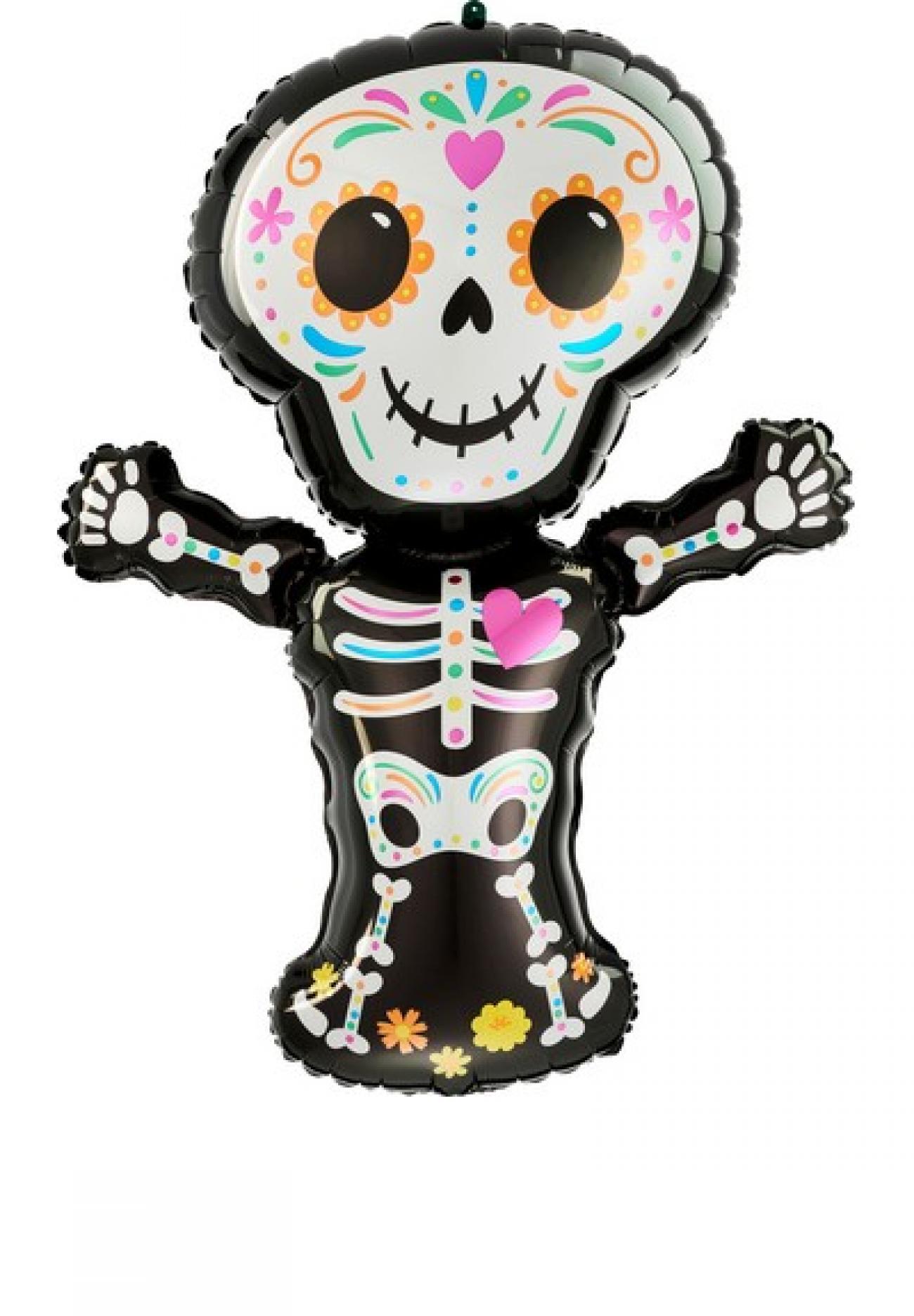 Pallone foil Supershape 66 x 86 cm Day of the Dead Standing Skeleton