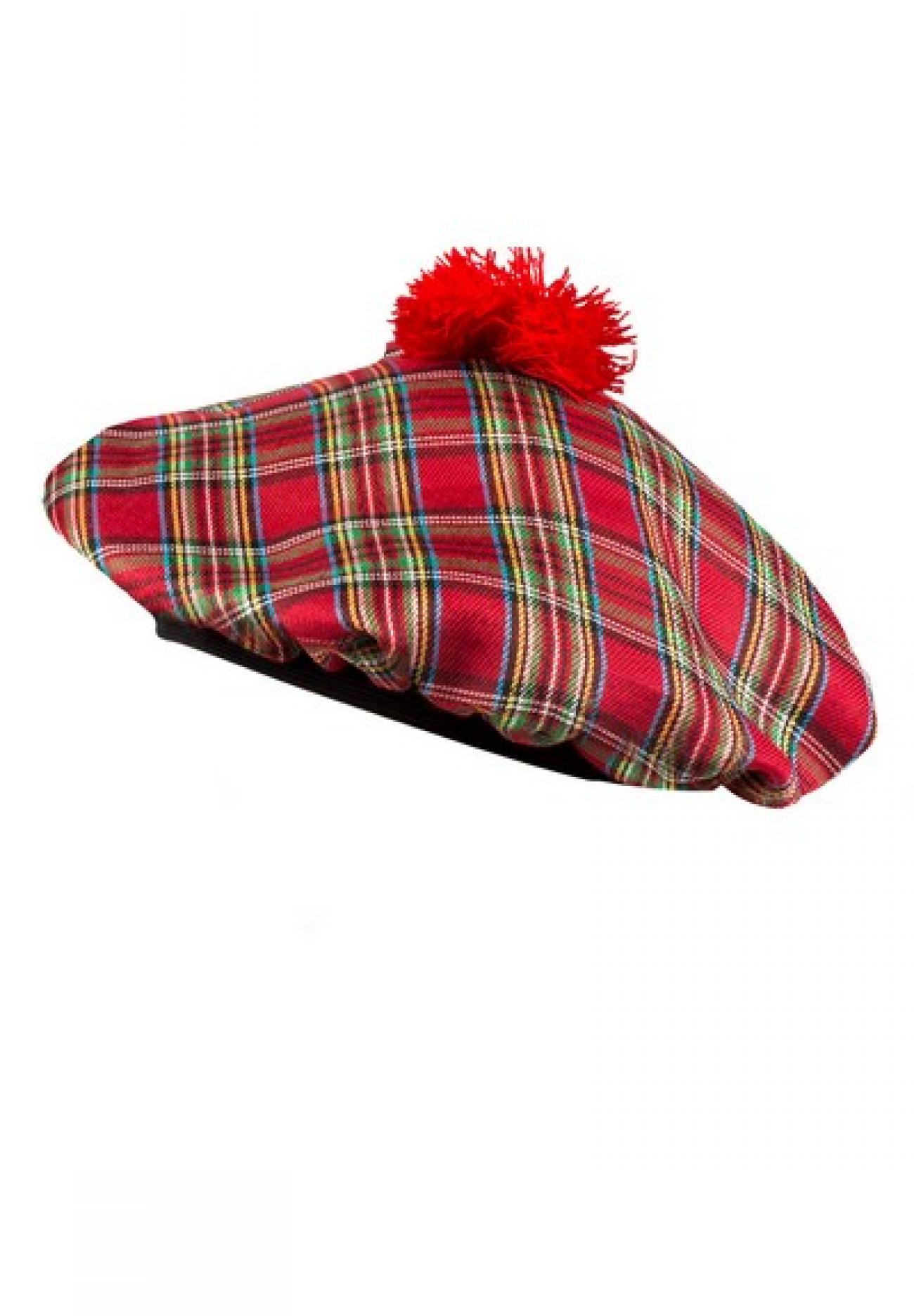 Beret Mrs Tartan red