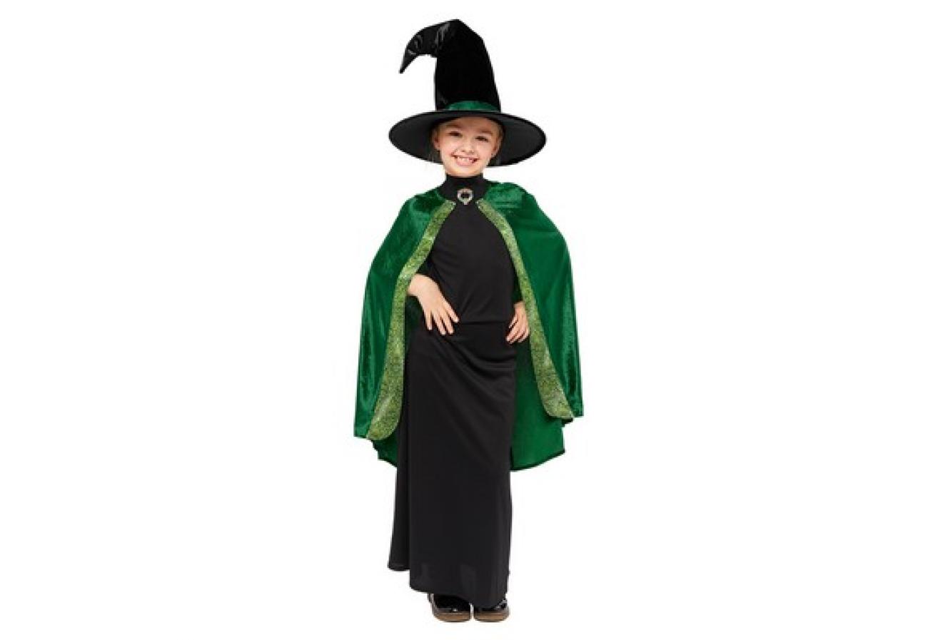 Costume Bambina Prof.McGonagall 4-6 anni -Cont: Mantello, vestito, cappello