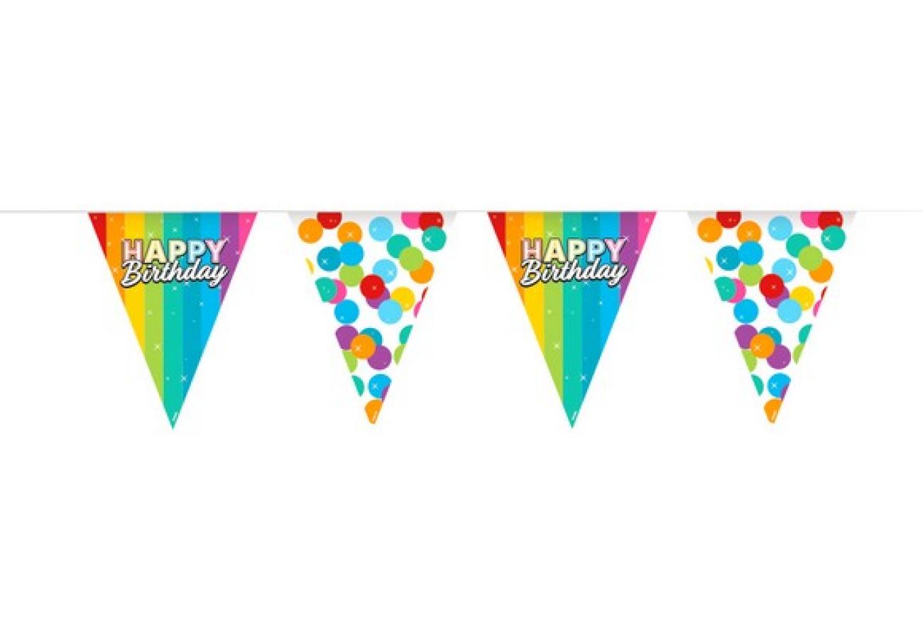 Flagbanner Rainbow Bday 6m - Cotton/Polyester