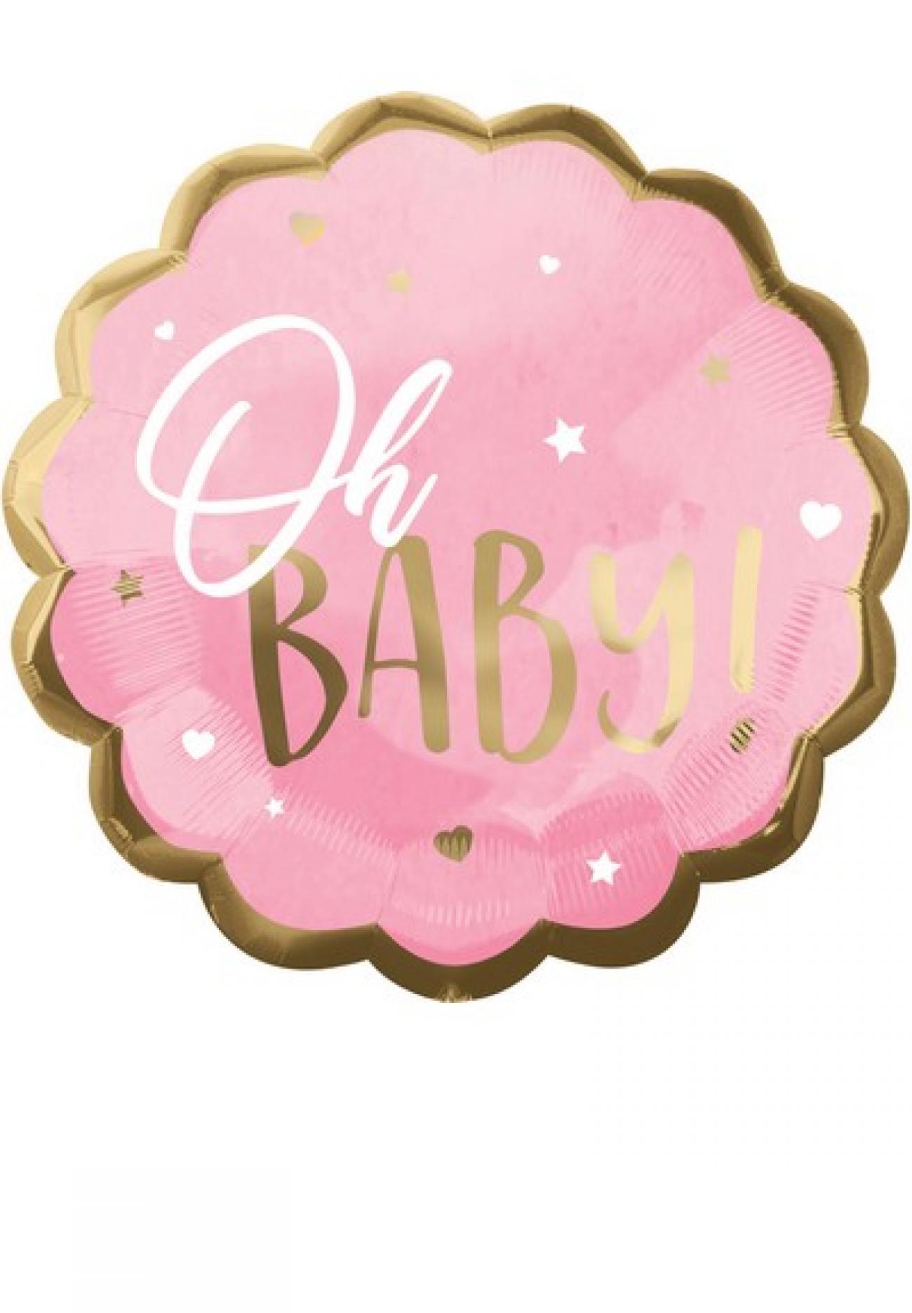 Pallone foil Jumbo 55 x 55 cm Pink Baby Girl