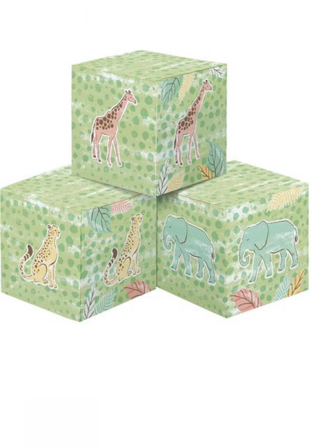 Scatoline cartoncino 15 x 15 x 15 cm Safari Baby  3 pz