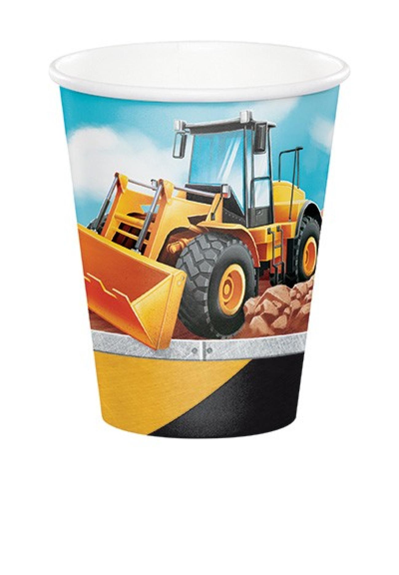 Bicchiere carta 266 ml Big Dig Construction - 8 pezzi