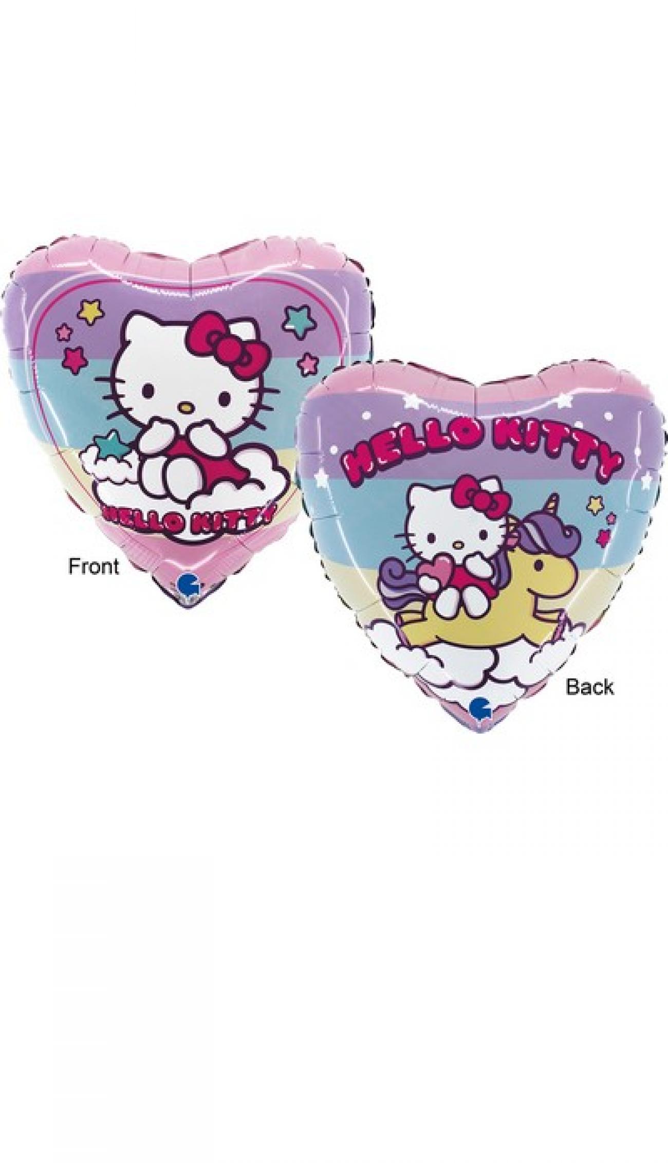 Pallone foil cuore 36 x 36 cm Hello Kitty Rainbow