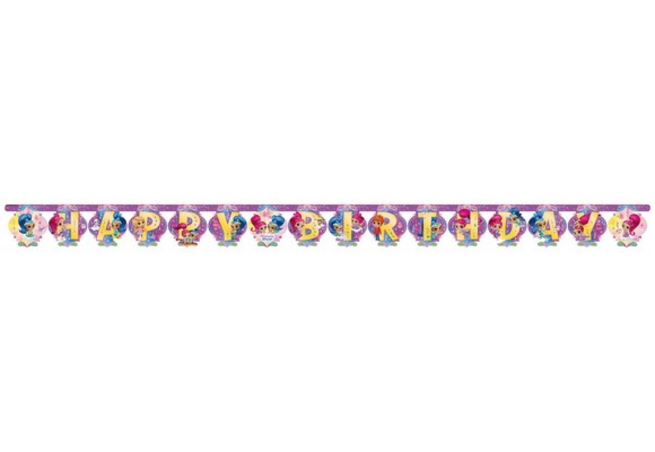 Festone Happy Birthday 180 x 15 cm Shimmer & Shine