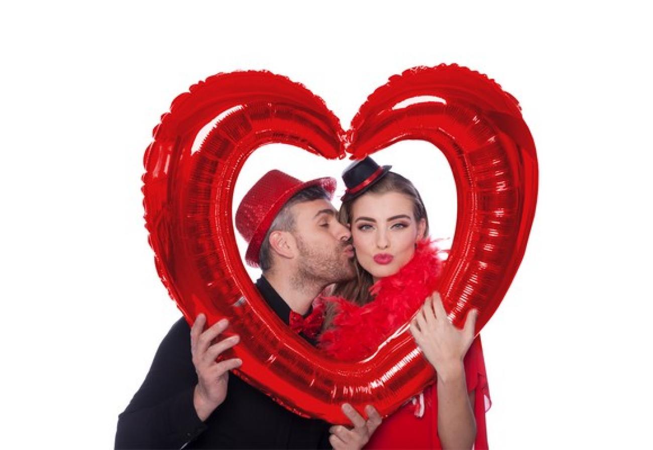 Pallone foil selfie 80 x 70 cm Cuore Rosso