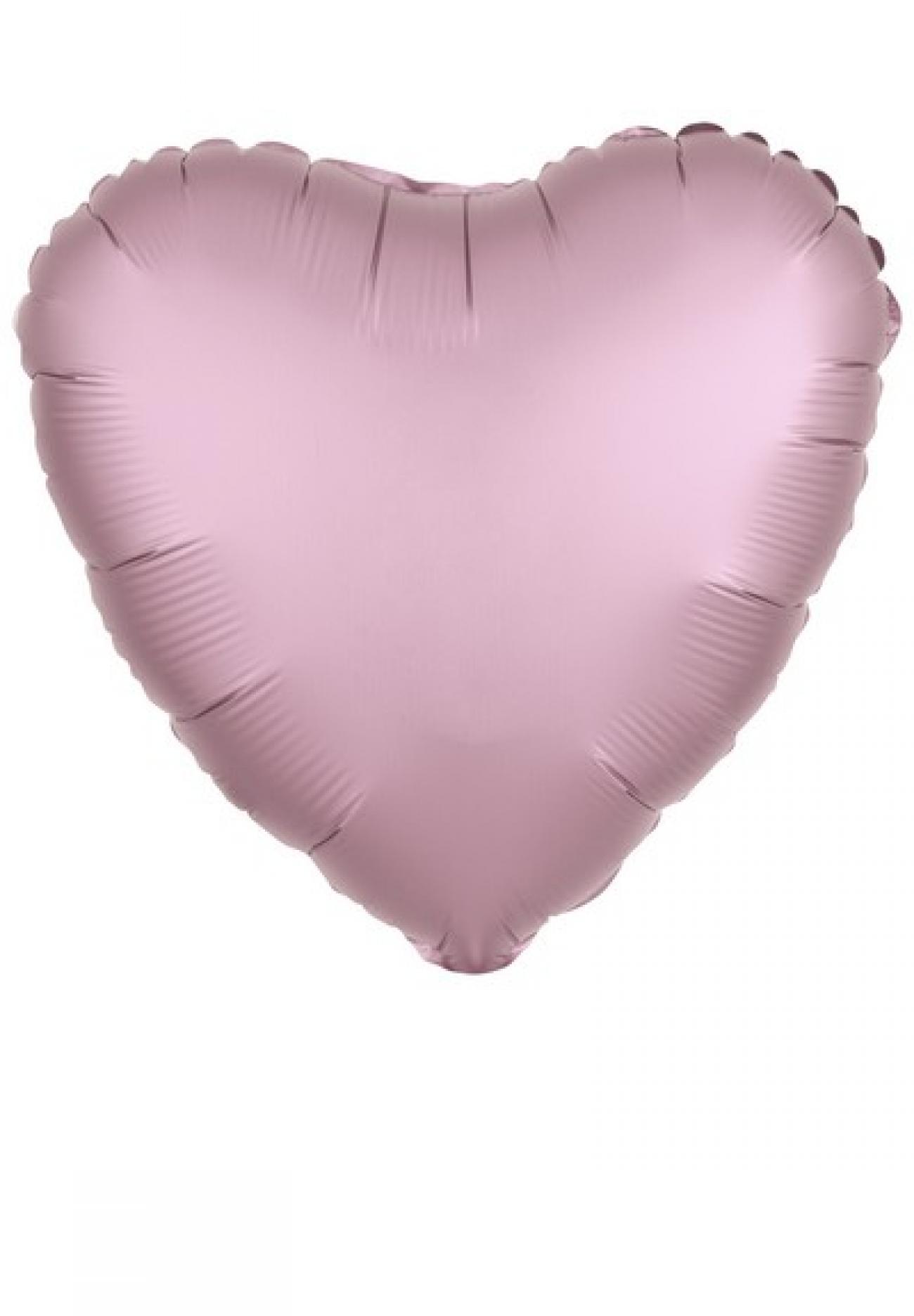 Busta 100pz = Metal. Pastel Pink Heart 43cm C16 S