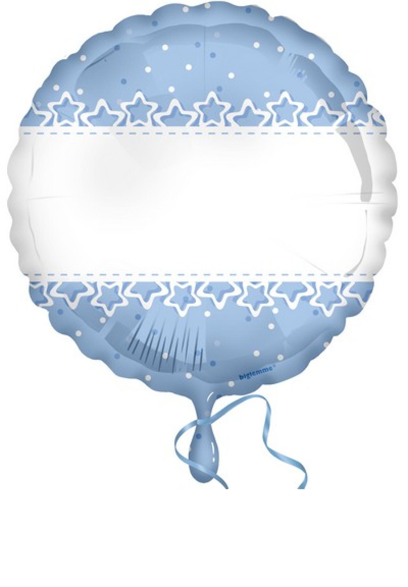 Pallone foil 18" - 45 cm personalizzabile Baby Stelle azzurro