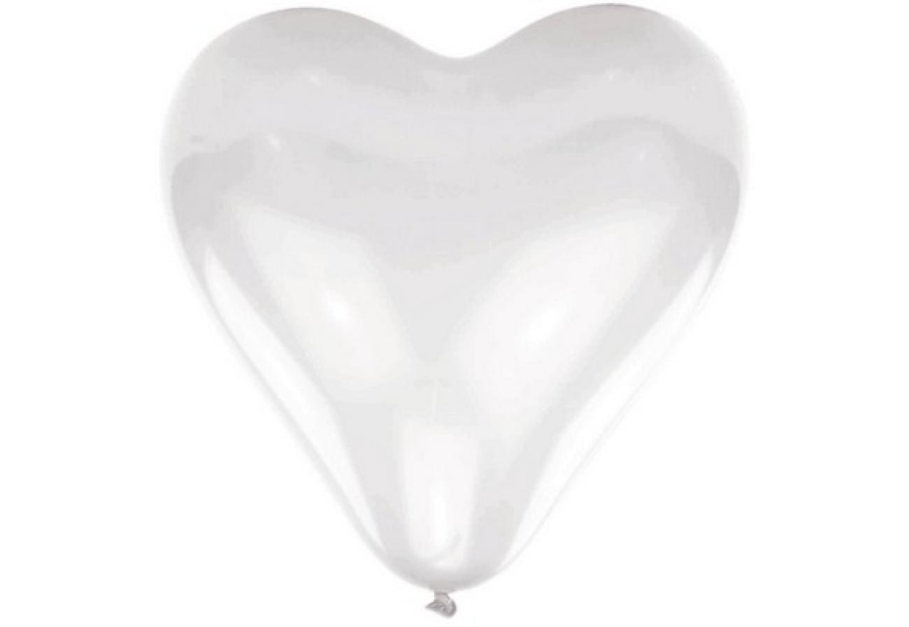 10 Latex Balloons Hearts White 40.6 cm / 16" V