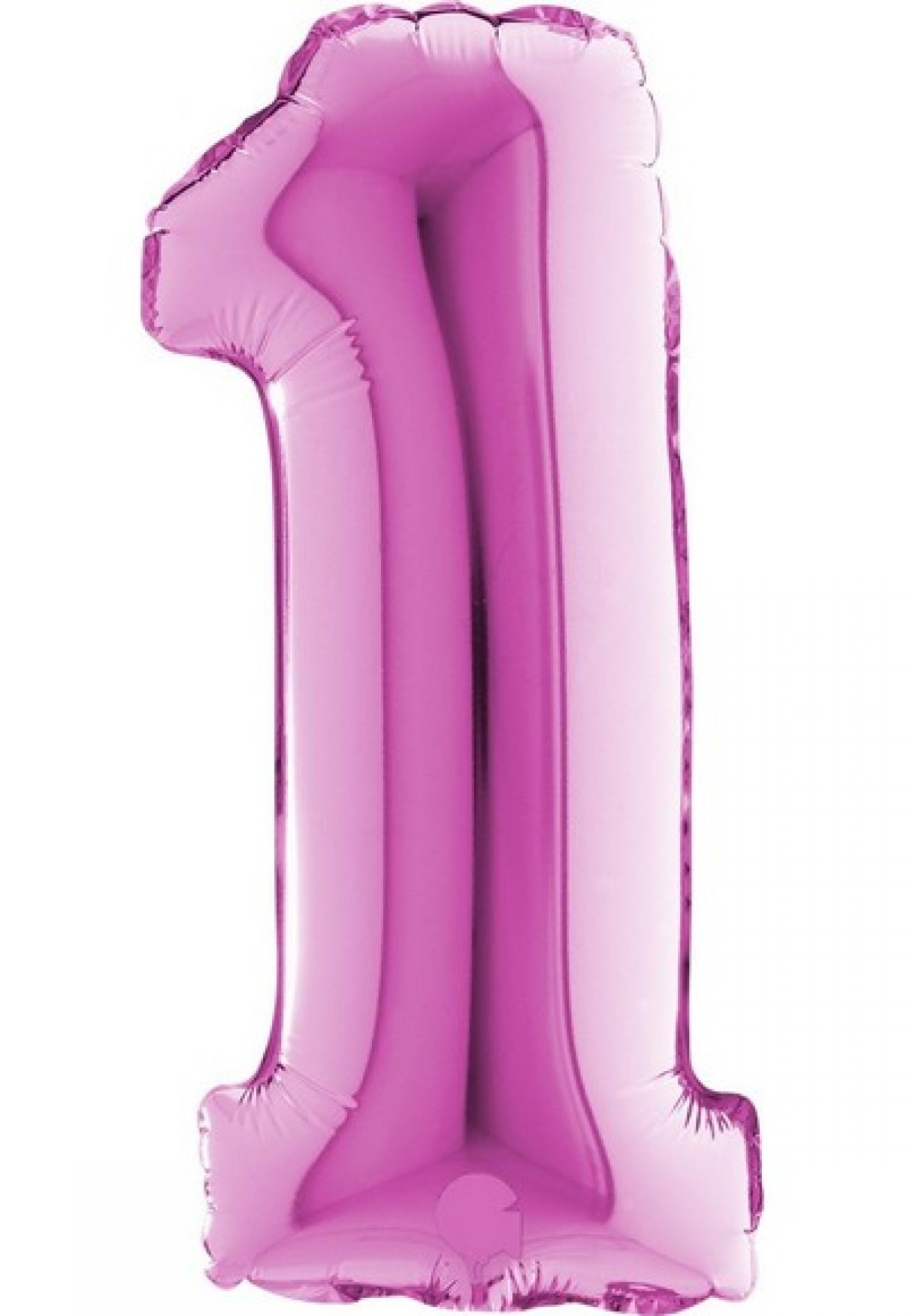 Pallone foil 40" - 102 cm Numero 1 Magenta Q