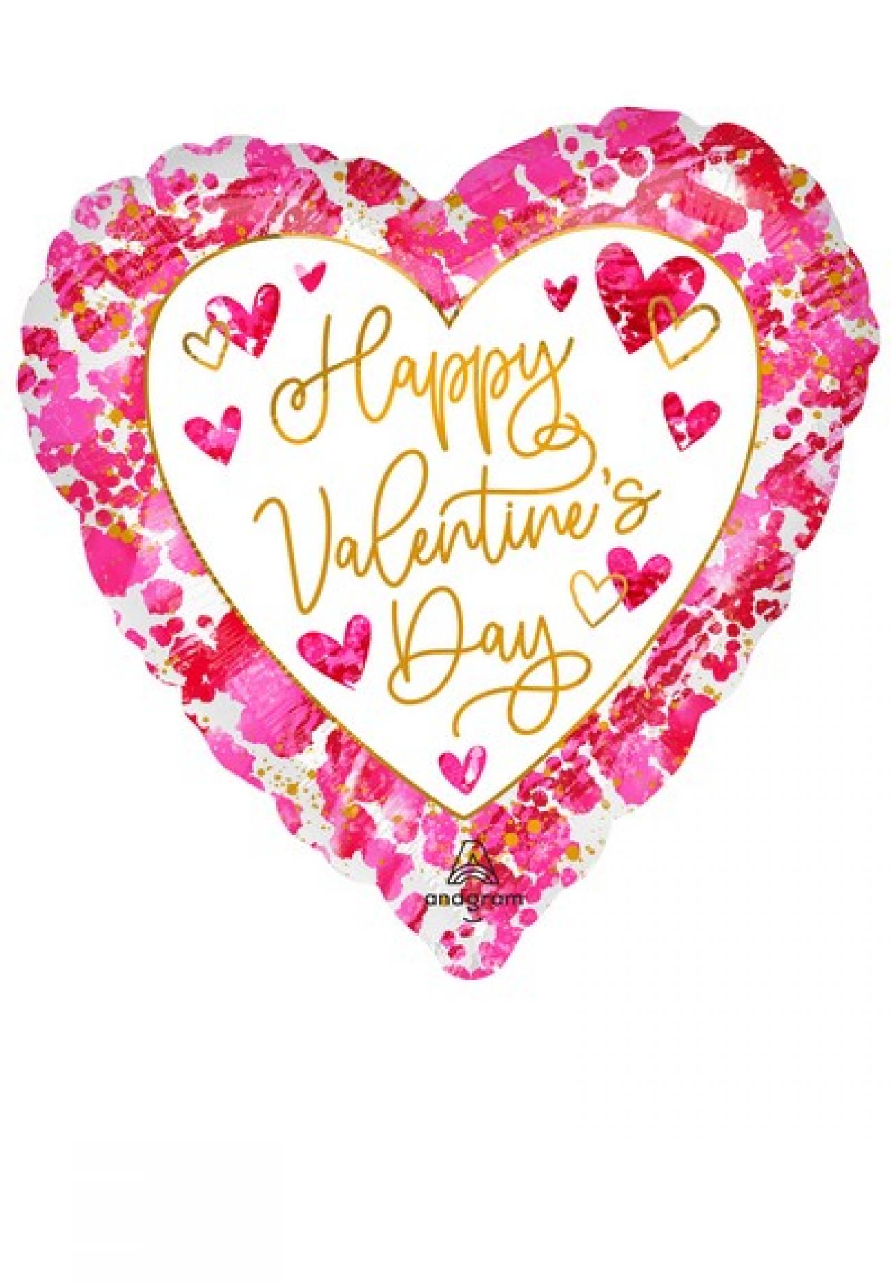 Pallone foil 17" - 42 cm Heartful Valentine's Day