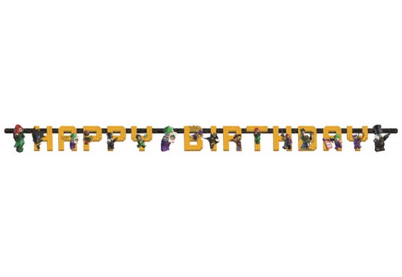 Festone snodabile 180 x 15 cm Happy Birthday Lego-Batman