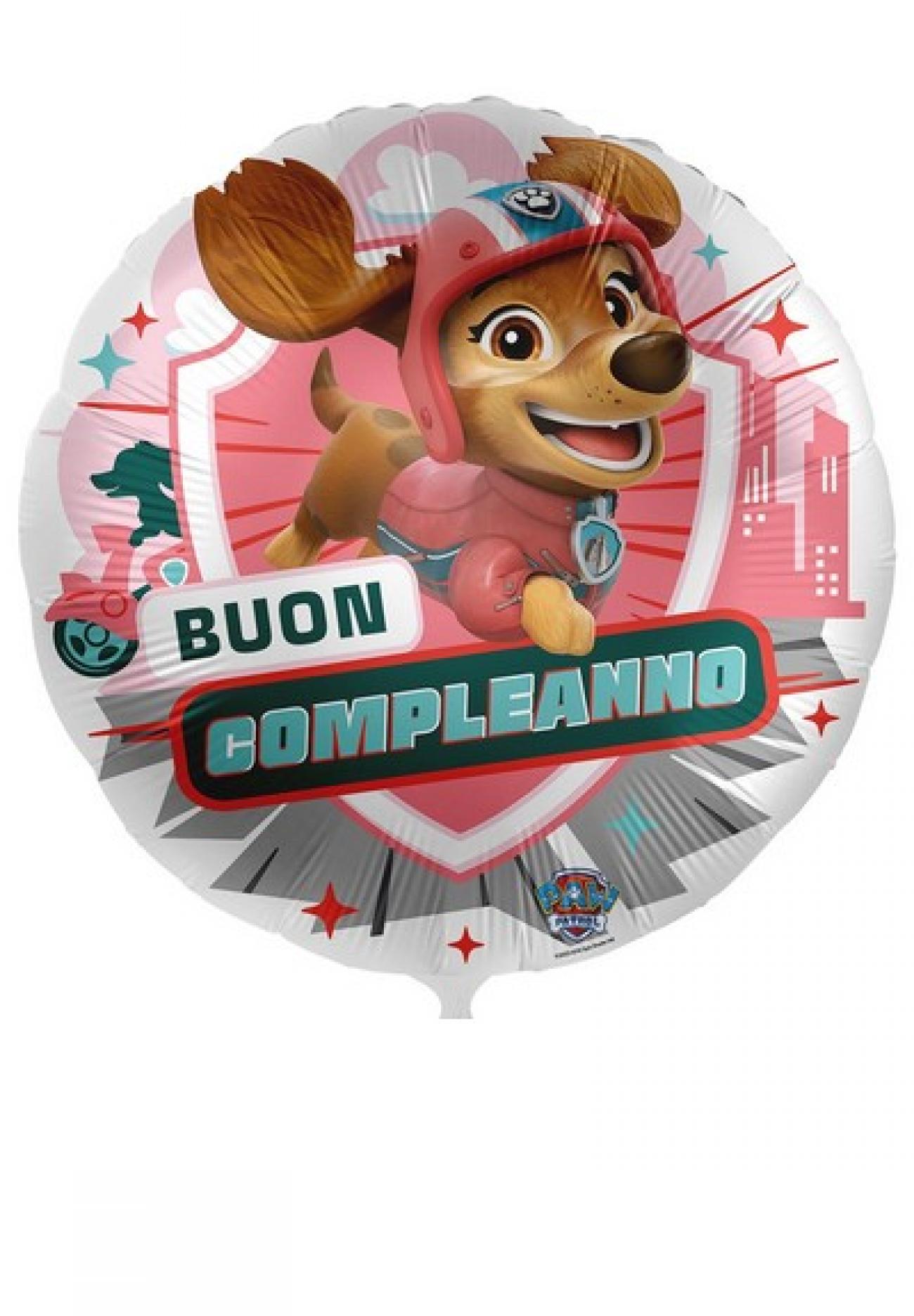 Pallone foil standard 17" - 42 cm Paw Patrol Liberty Buon Compleanno