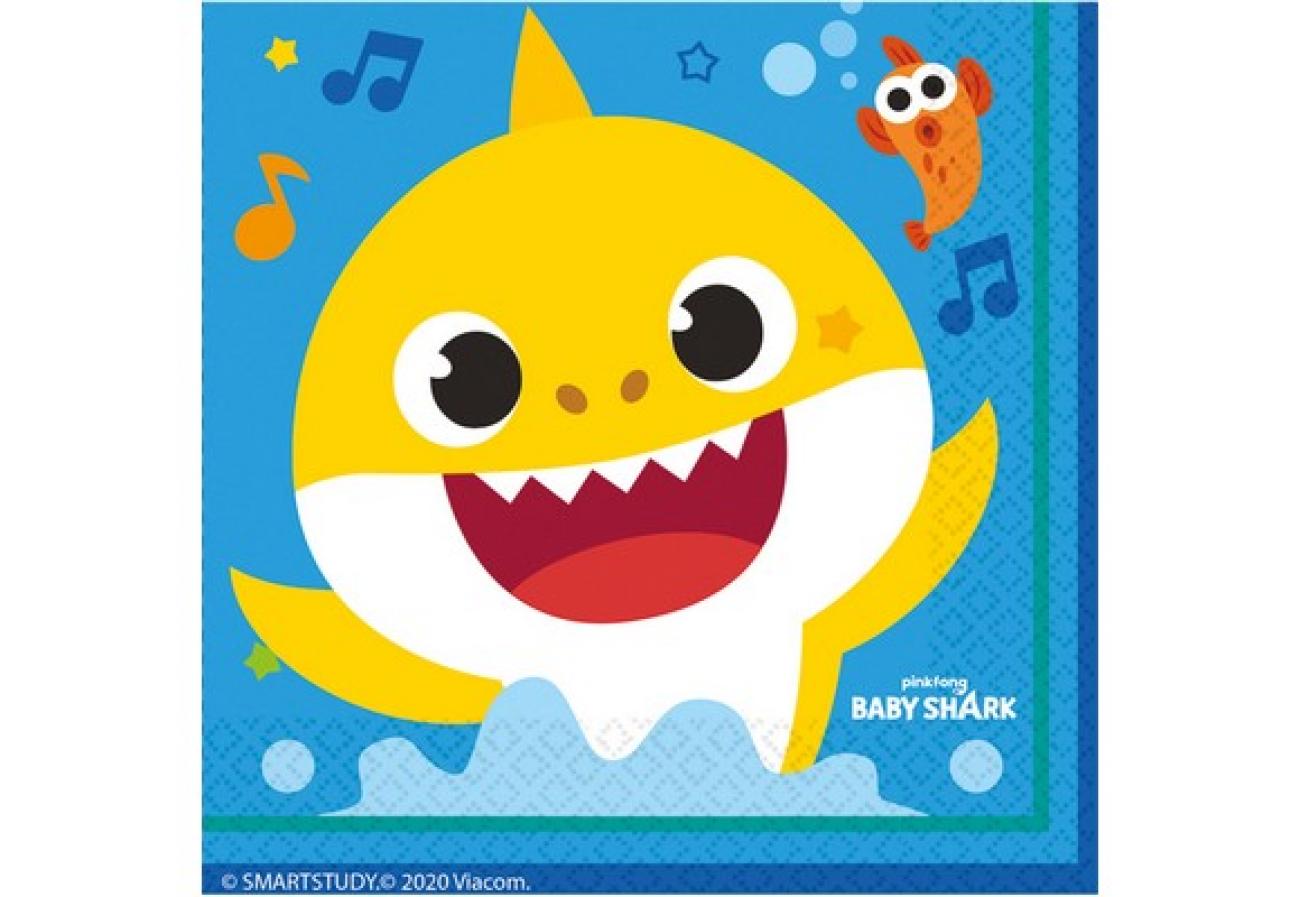 Tovagliolo carta 33 x 33 cm Baby Shark 16 pz