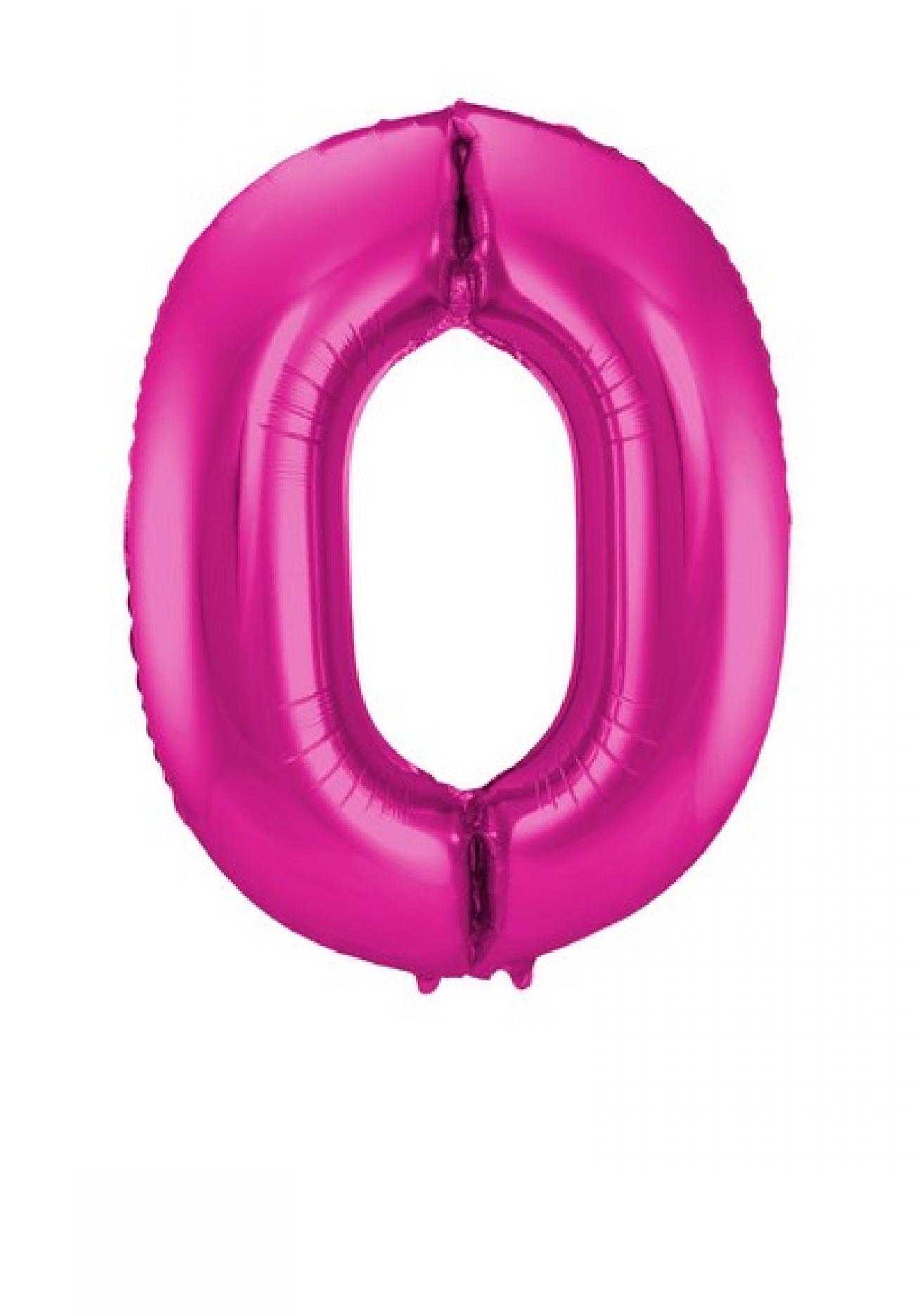 Pallone foil 34" - 86 cm Numero 0 Magenta