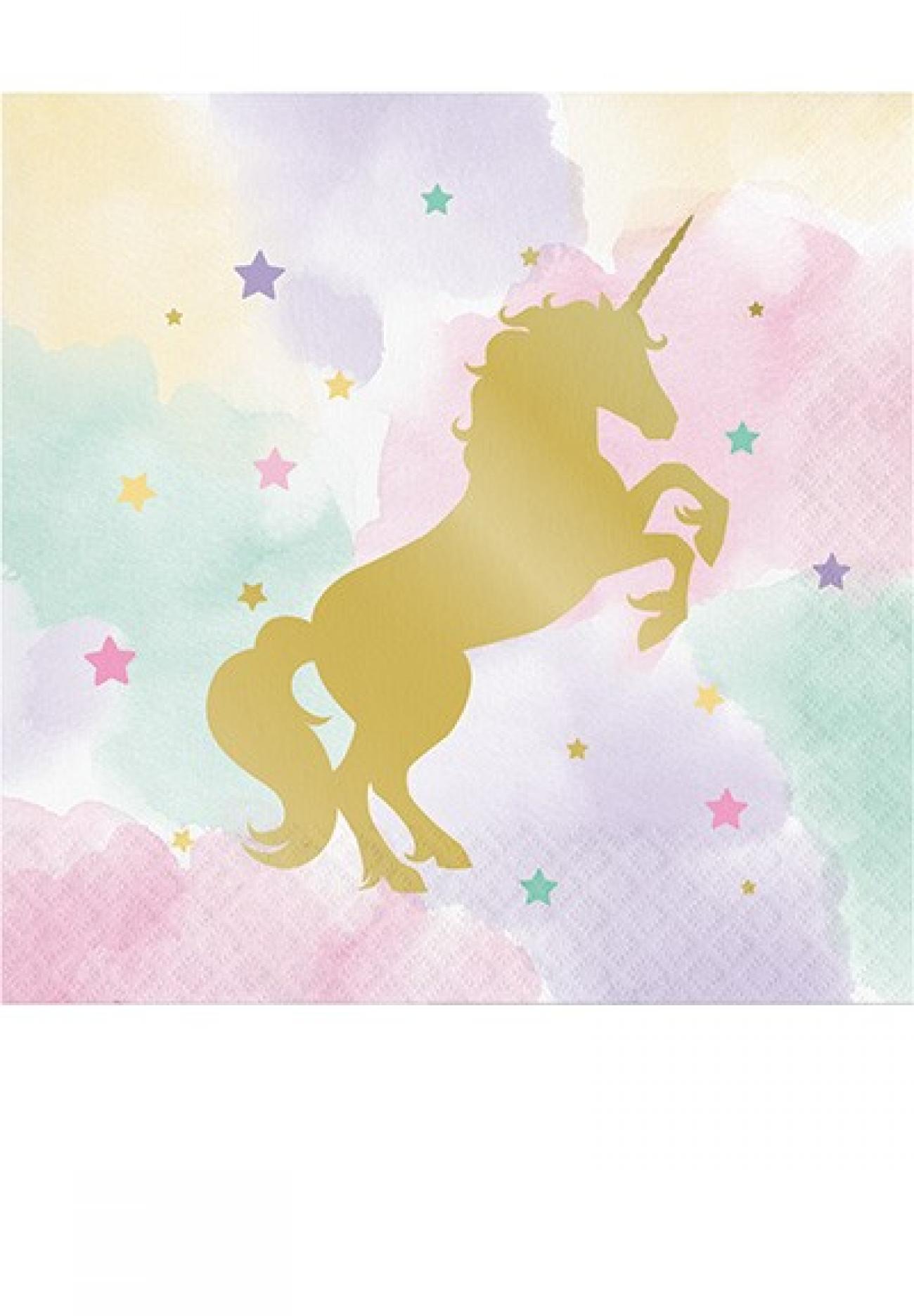 Tovagliolo 33 x 33 cm METALLIZZATO Unicorn Sparkle 16 pz