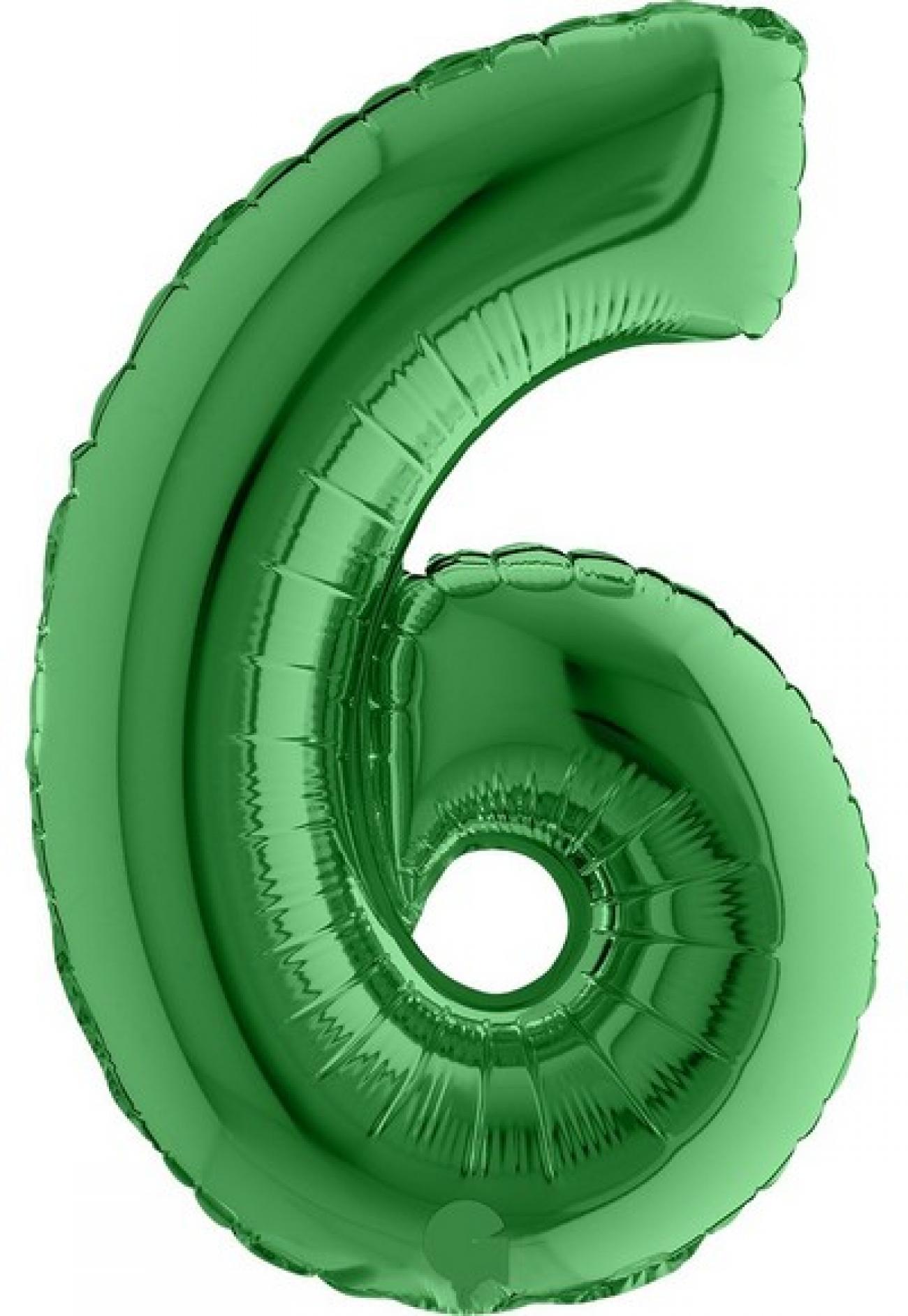 Pallone foil 14" - 36 cm Numero 6 Verde Q