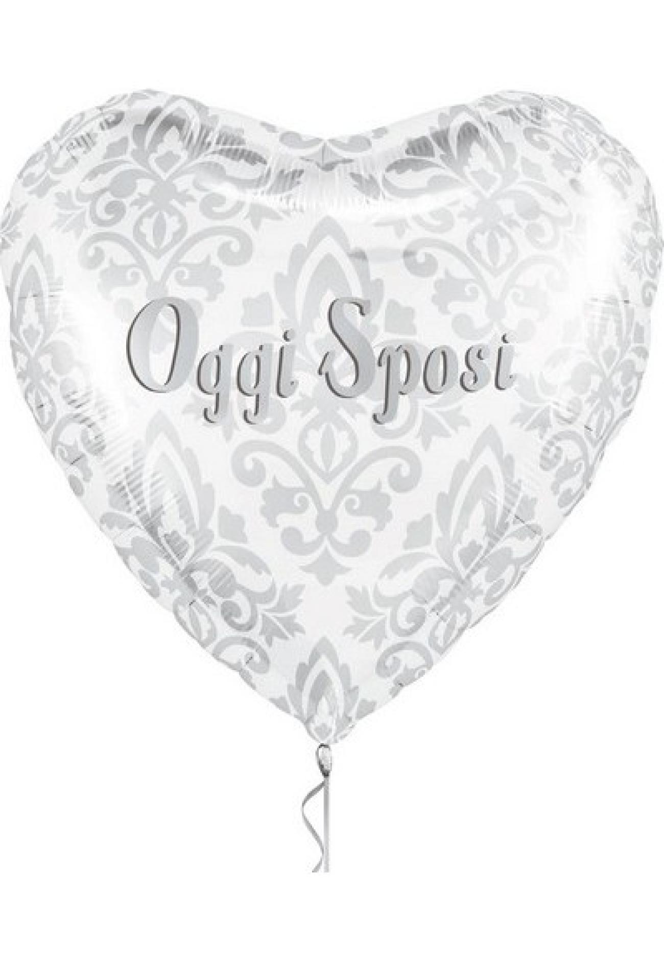 Pallone foil 18" - 45 cm Oggi Sposi cuore