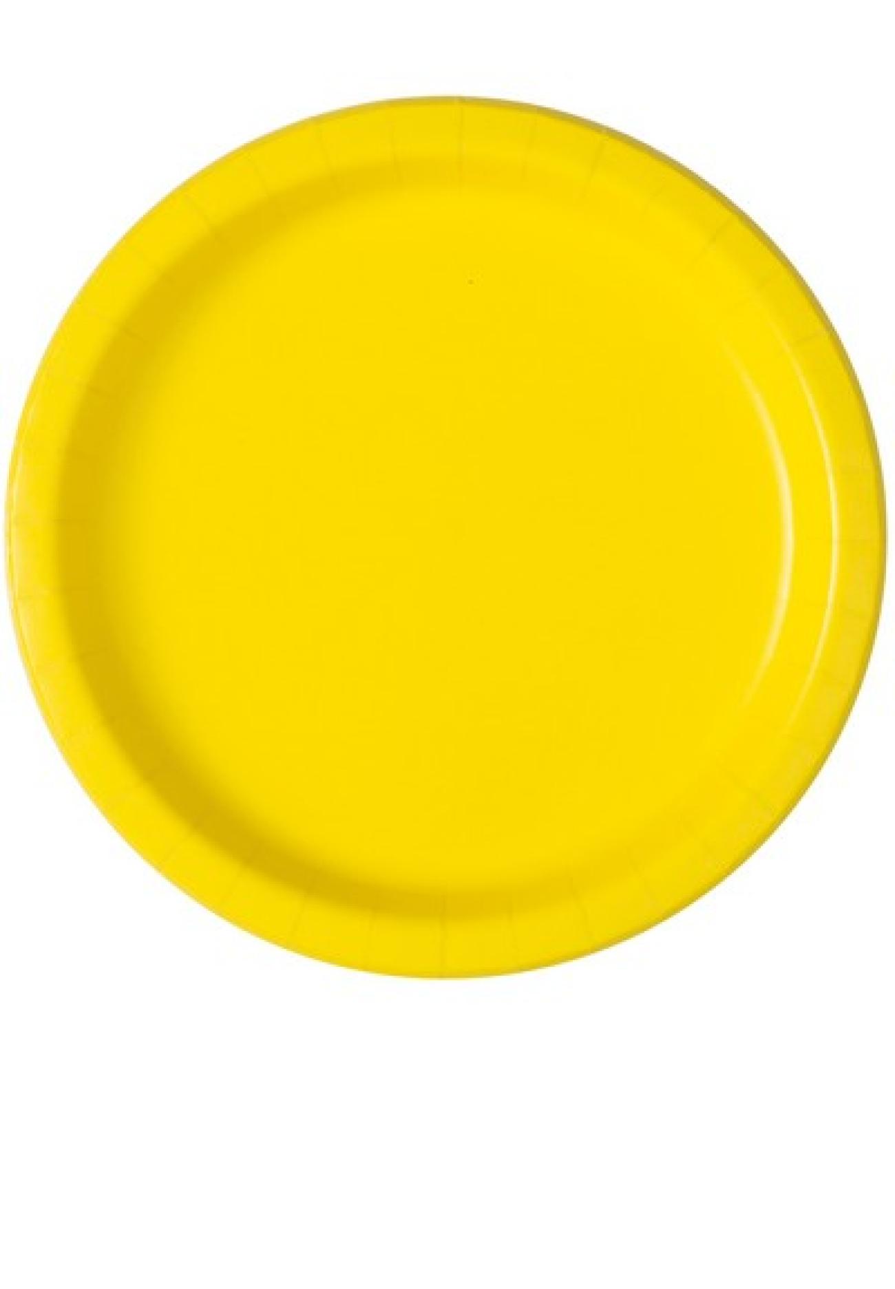 Piatto carta 23 cm Giallo Neon - 16 pezzi