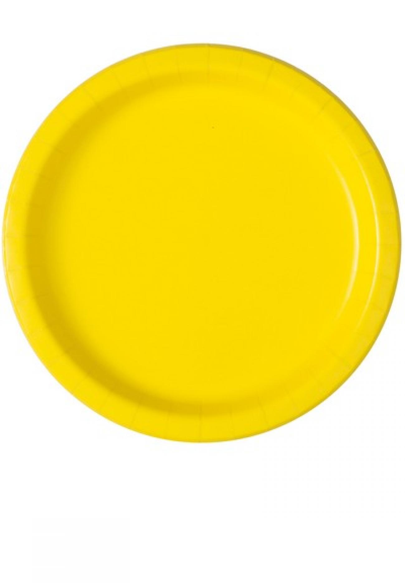 Piatto carta 23 cm Giallo Neon