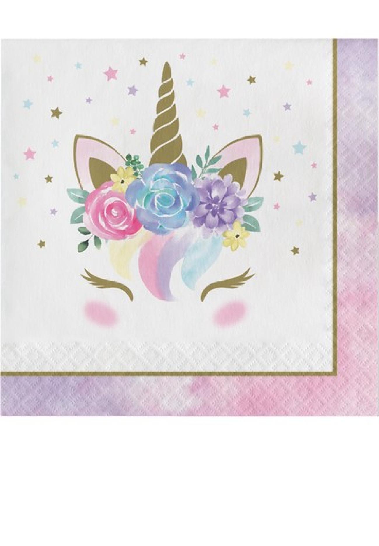 Tovagliolo 33 x 33 cm Unicorno Baby - 16 pezzi